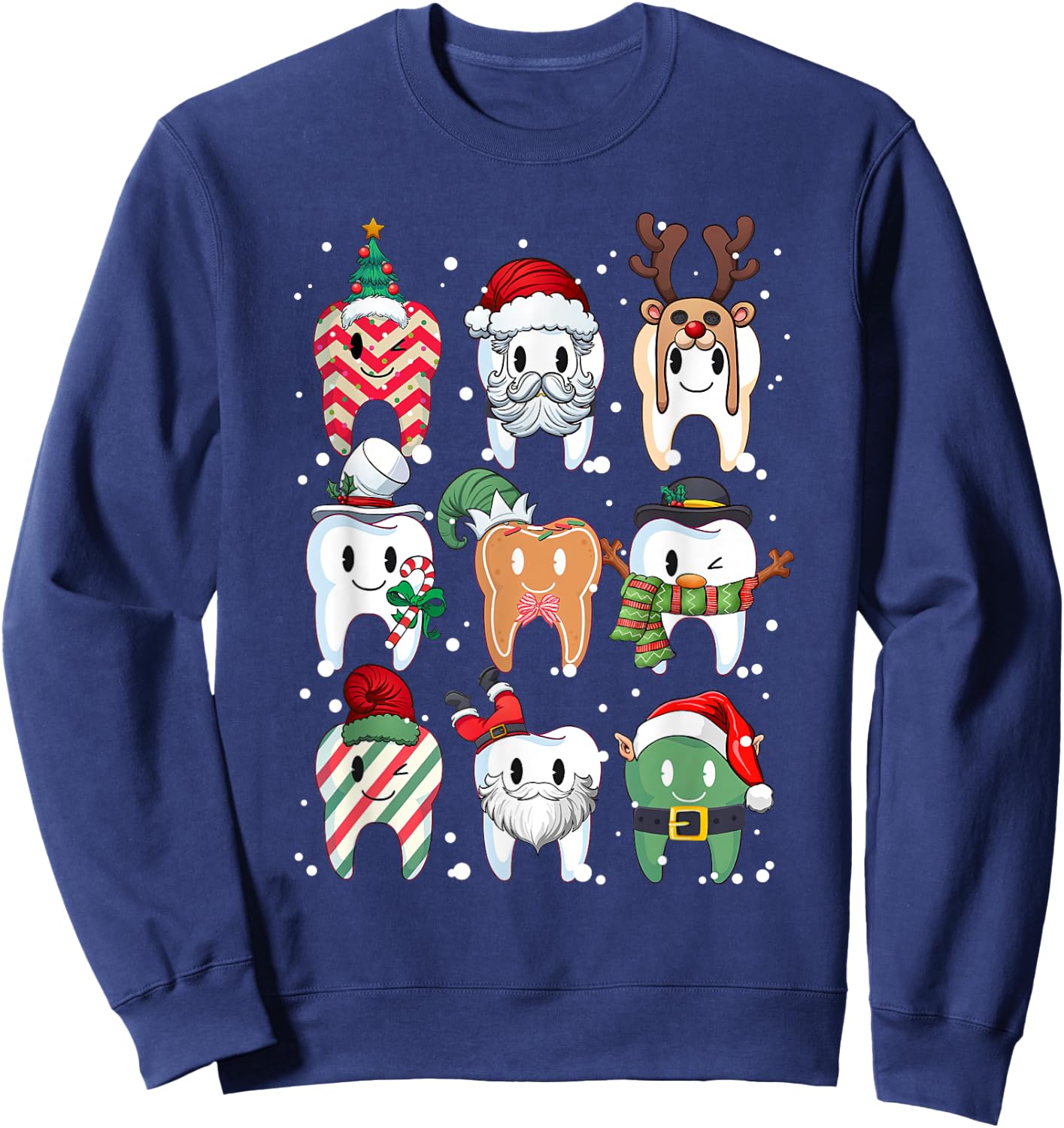 Tooth Dentist Dental Assistant Teeth Christmas Xmas Pajamas Sweatshirt - Sweatshirt | Navy