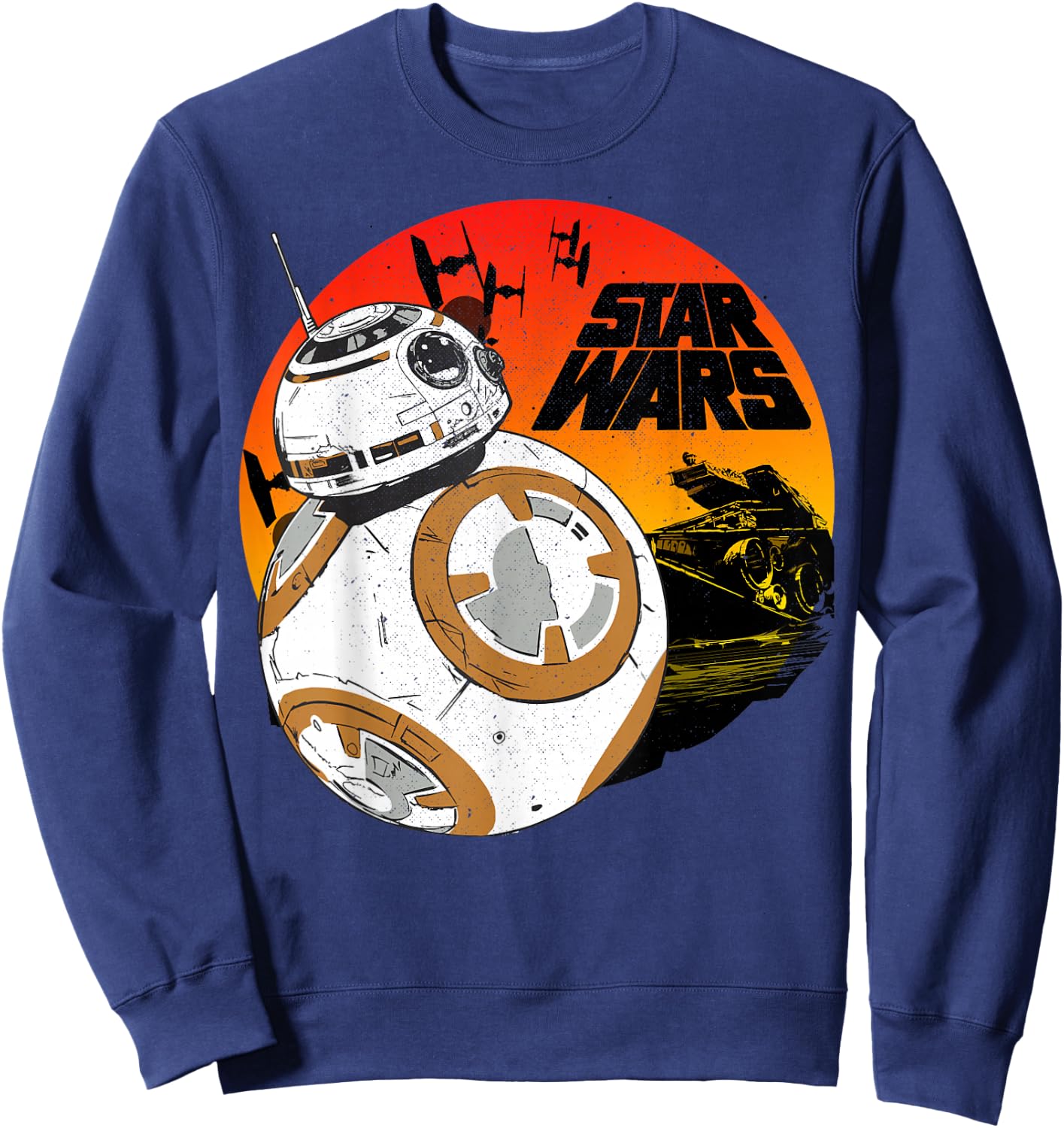 Star Wars Last Jedi BB-8 Retro Sunset Rollabout Sweatshirt - Sweatshirt | Navy