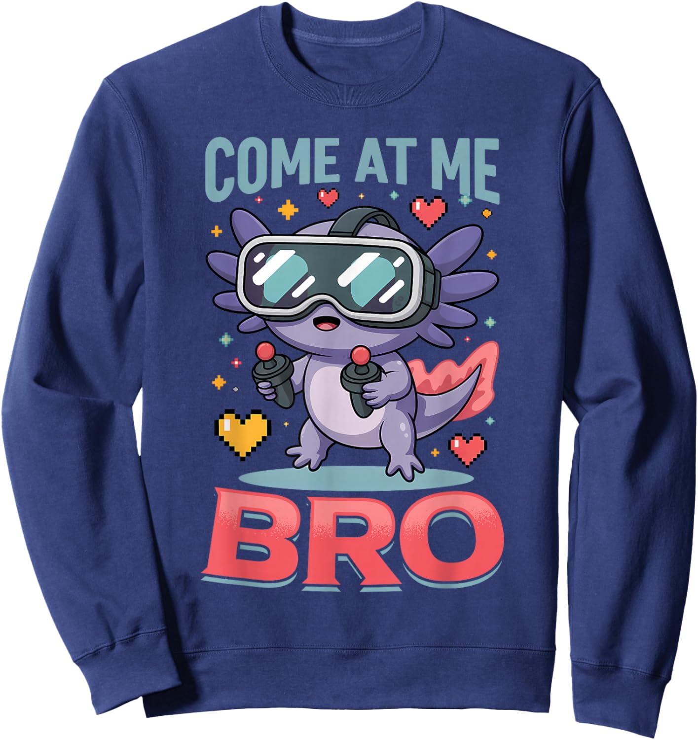 Gaming Axolotl VR Gamer Sweatshirt - Sweatshirt | Navy