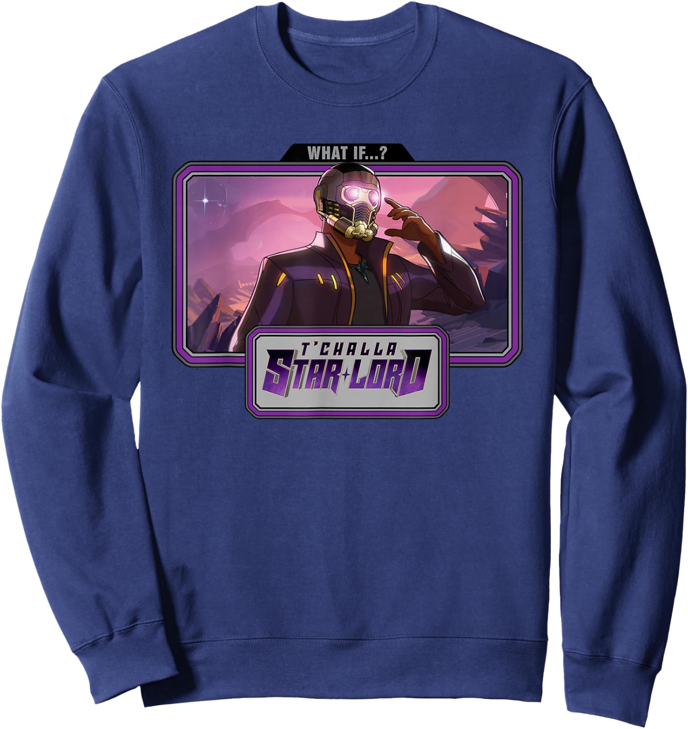 Marvel WHAT IF...? T'Challa Star-Lord Landscape Sweatshirt - Sweatshirt | Navy
