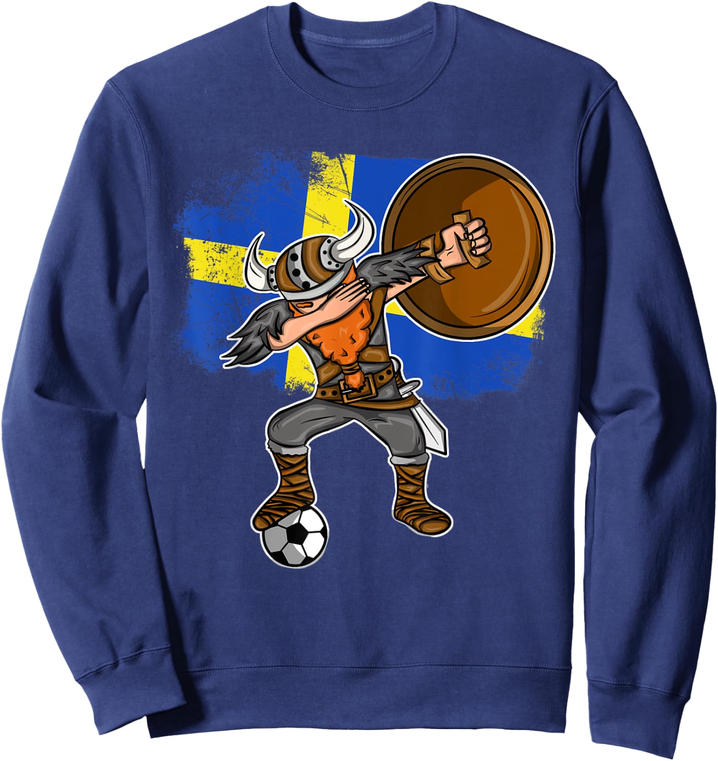 Swedish Viking Soccer Dabbing Sweatshirt - Sweatshirt | Navy