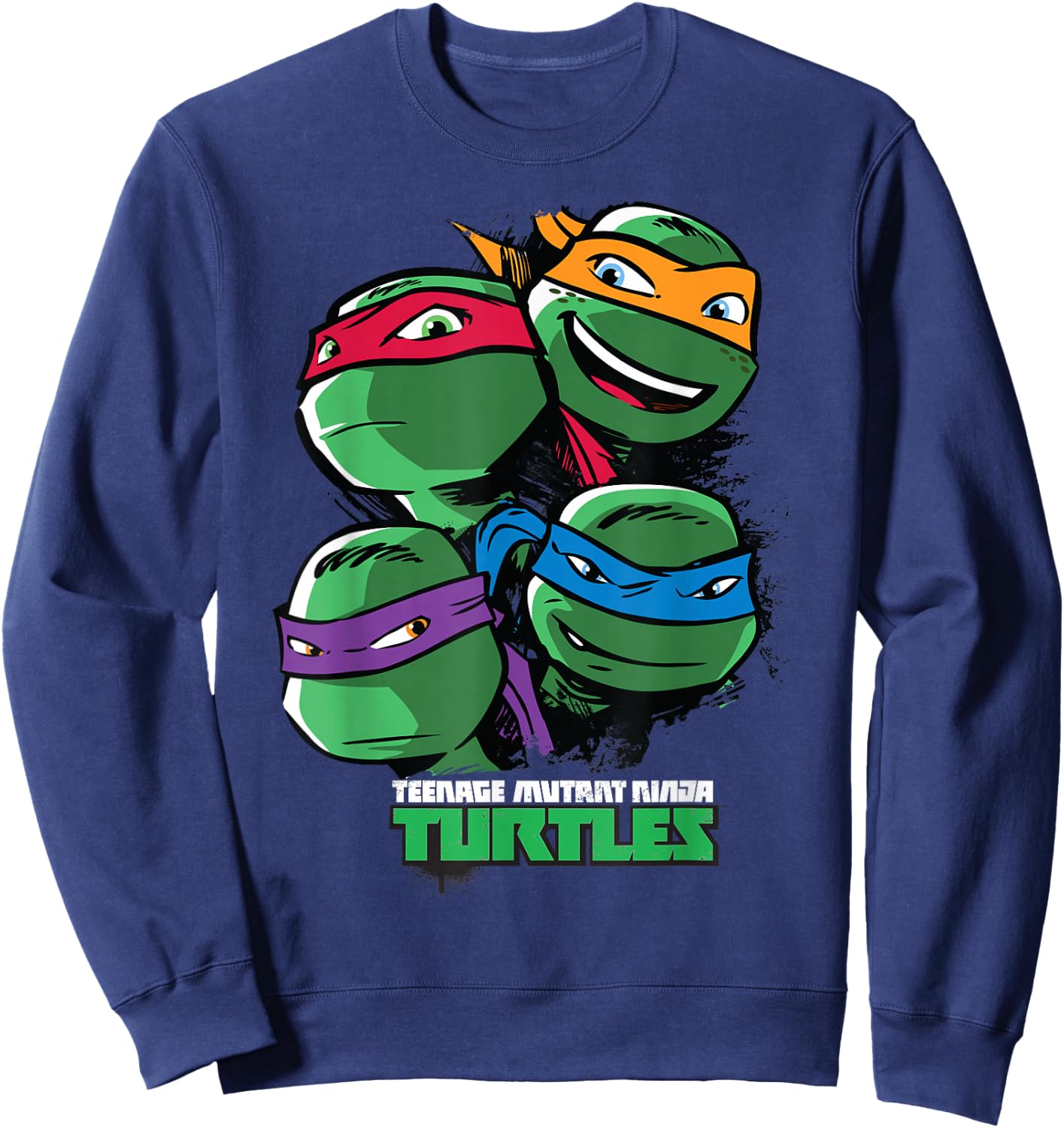 Teenage Mutant Ninja Turtles Large Character Faces Sweatshirt - Sweatshirt | Navy
