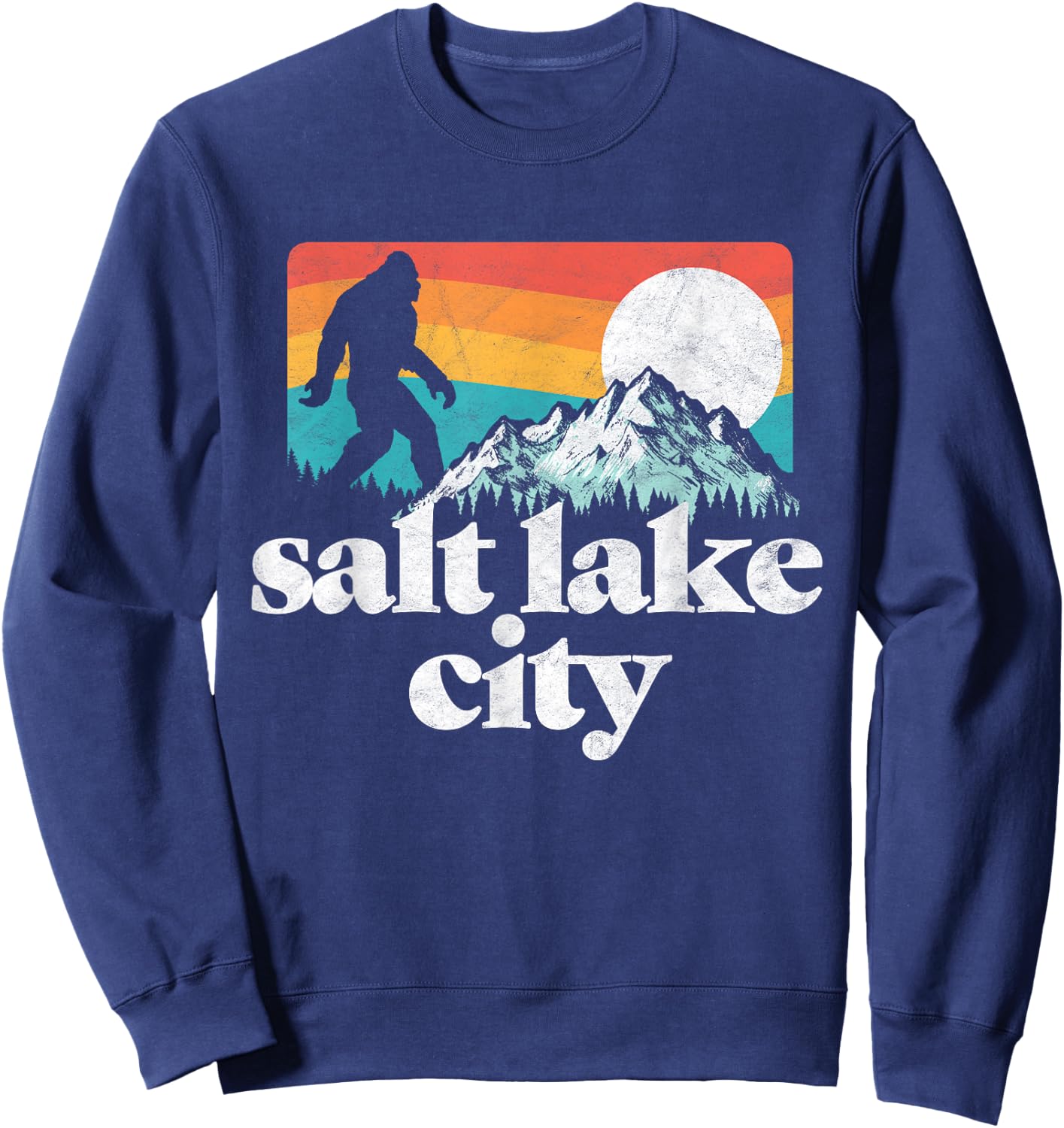 Salt Lake City Utah Bigfoot Mountains Sweatshirt - Sweatshirt | Navy