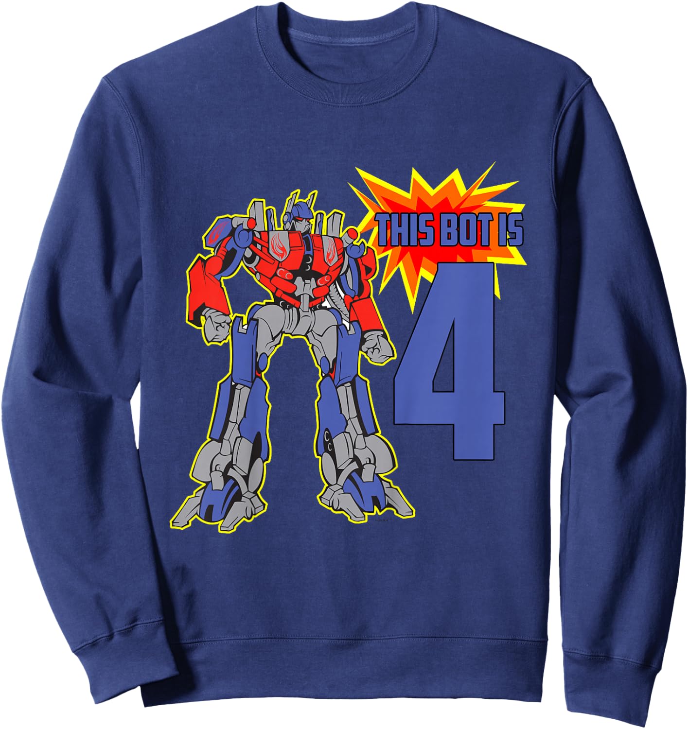 Robot Kid, Cute 4th Birthday Robots for Boys, Girls Sweatshirt - Sweatshirt | Navy