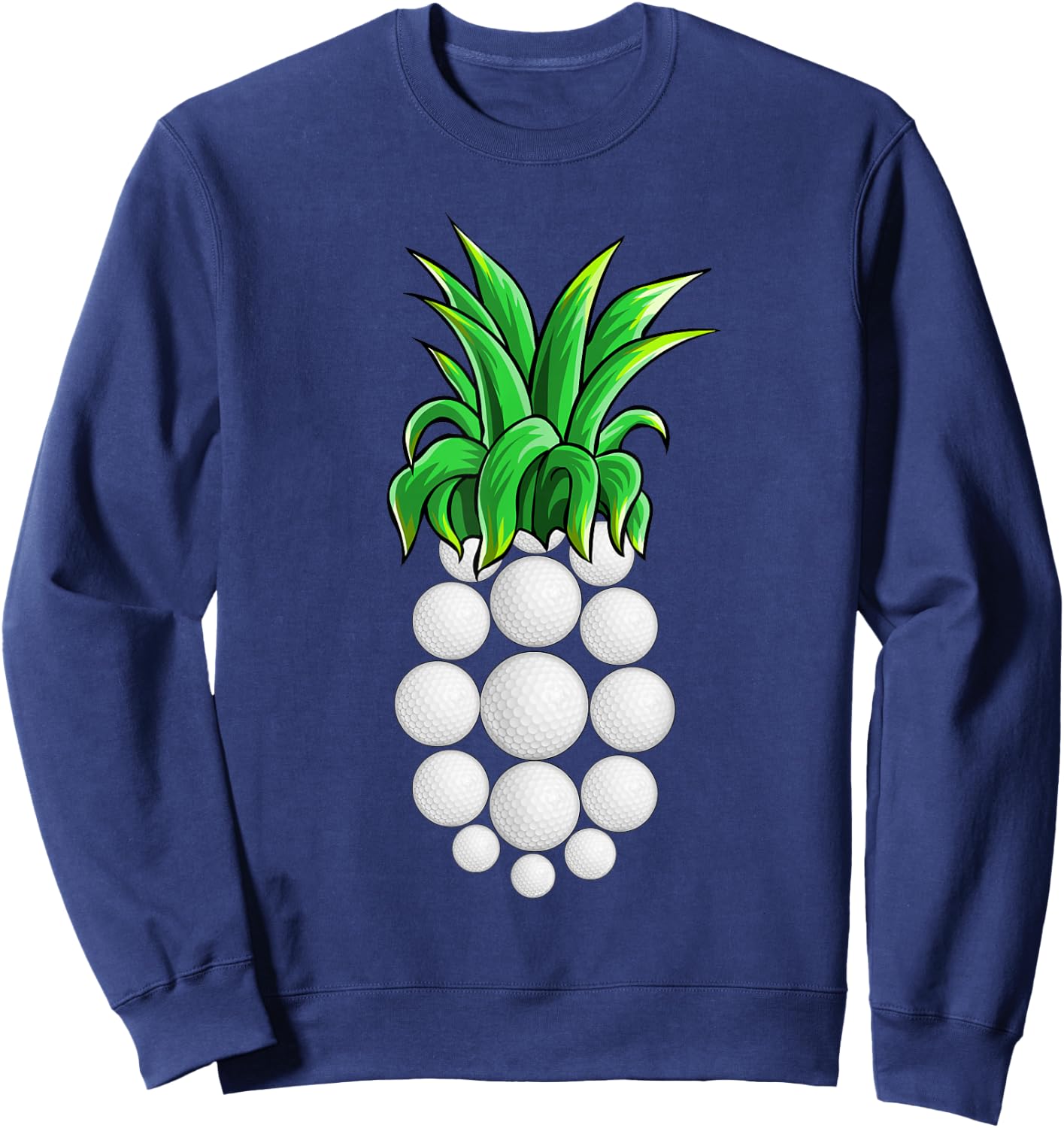 Pineapple Golf T Shirt Hawaiian Aloha Beach Gift Hawaii Sweatshirt - Sweatshirt | Navy