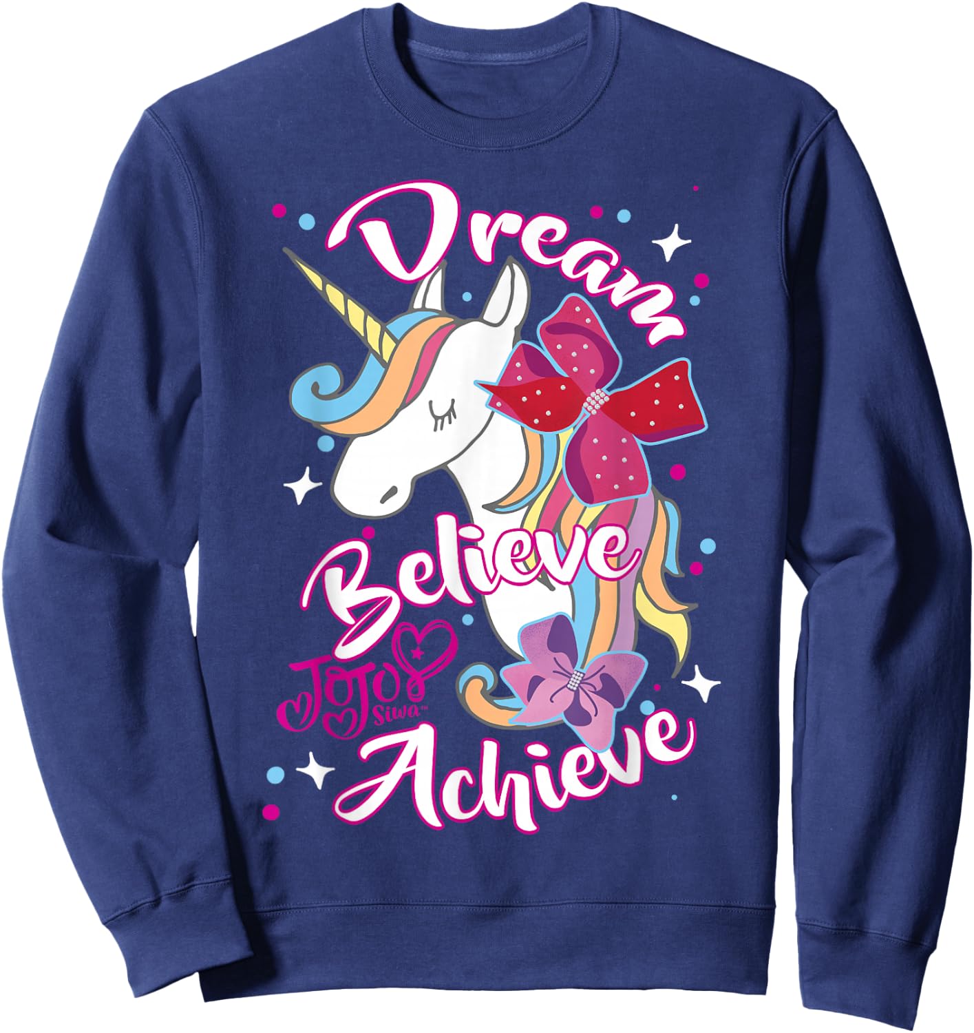 JoJo Siwa Dream Believe Achieve Unicorn Sweatshirt - Sweatshirt | Navy