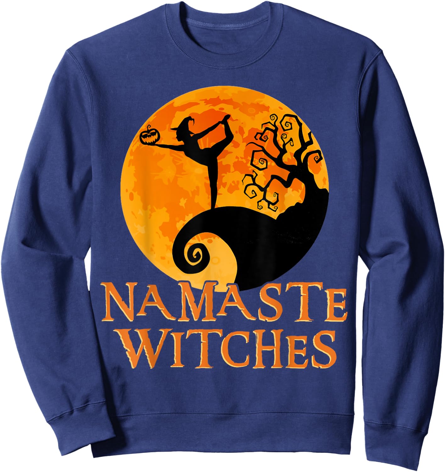 Namaste Witches - Halloween Yoga Sweatshirt - Sweatshirt | Navy