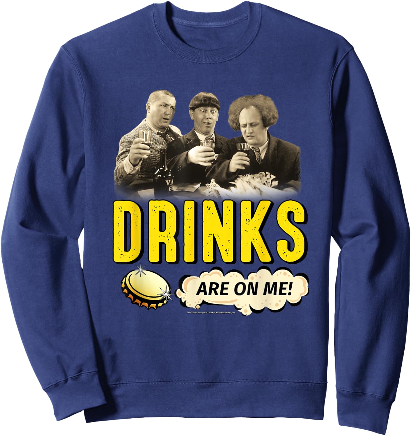 TTS- The Three Stooges: Drinks Are On Me! Sweatshirt - Sweatshirt | Navy