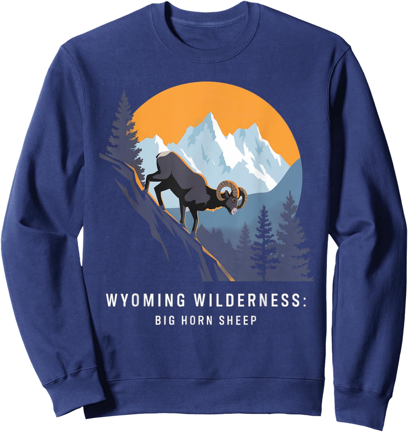 Big Horn Sheep – Iconic Western Wildlife Design Sweatshirt - Sweatshirt | Navy