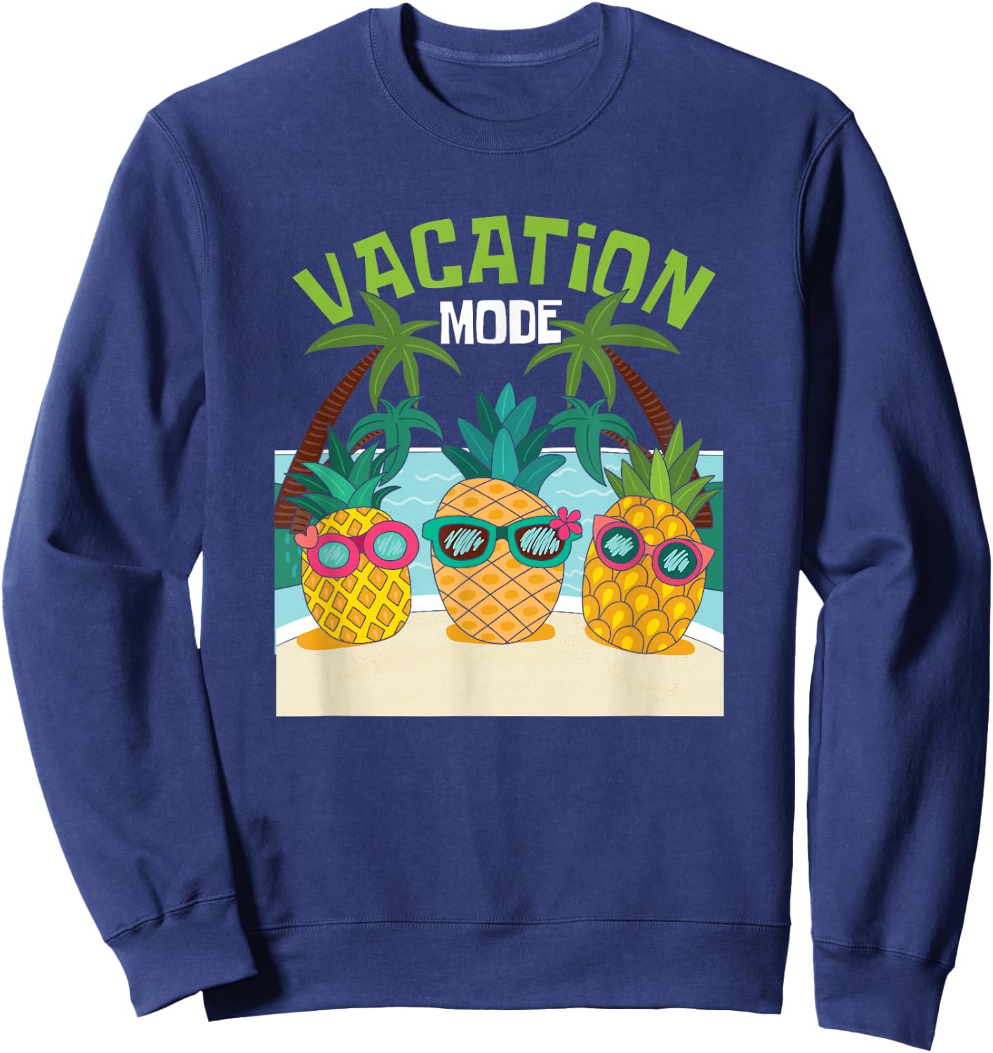 Cool Pineapple Summer Holiday Beach Swimming Party Theme Sweatshirt - Sweatshirt | Navy