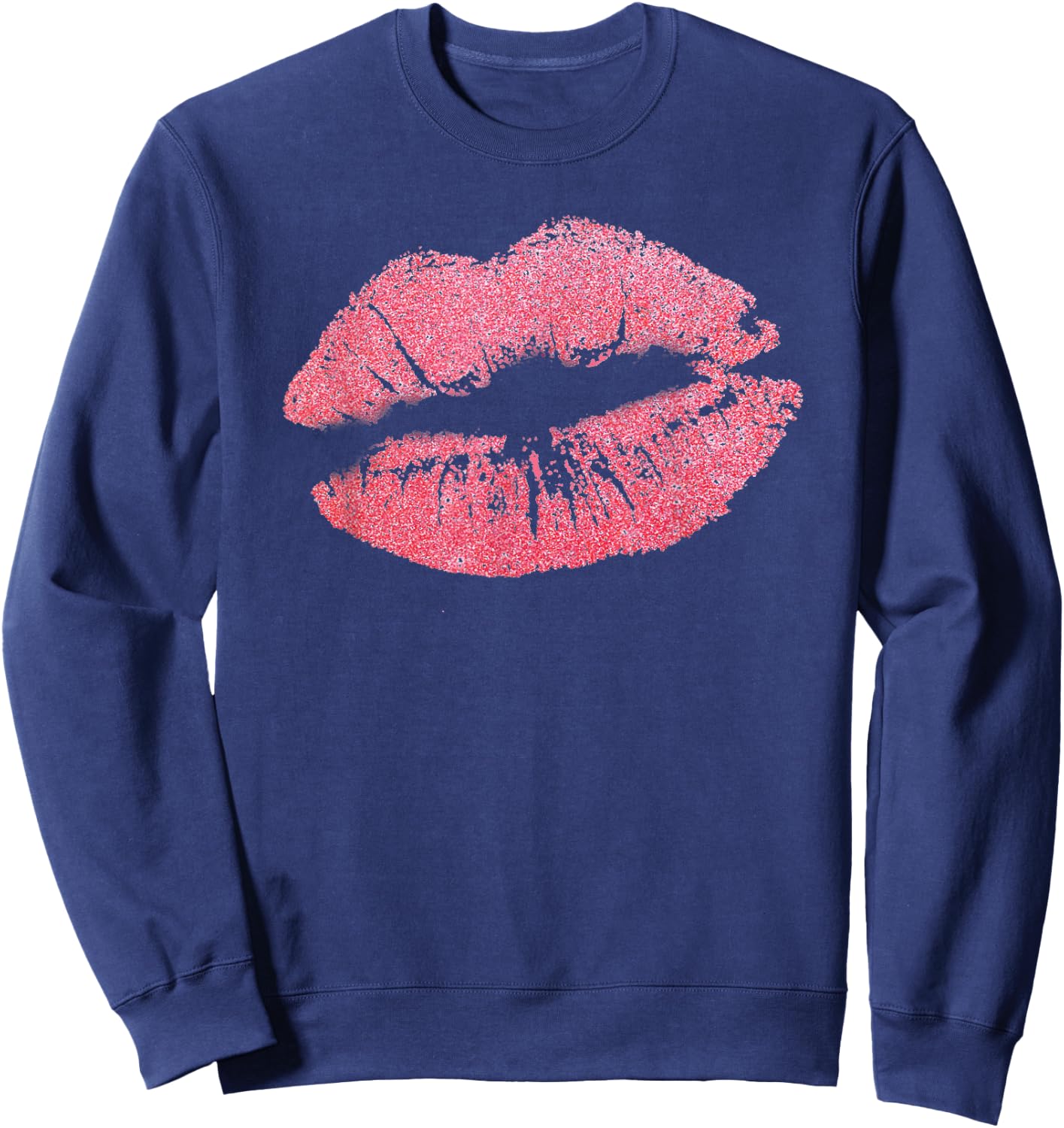 Pink Lips Kisses Lipstick Sexy Lips Kiss Gift Sweatshirt - Sweatshirt | Navy