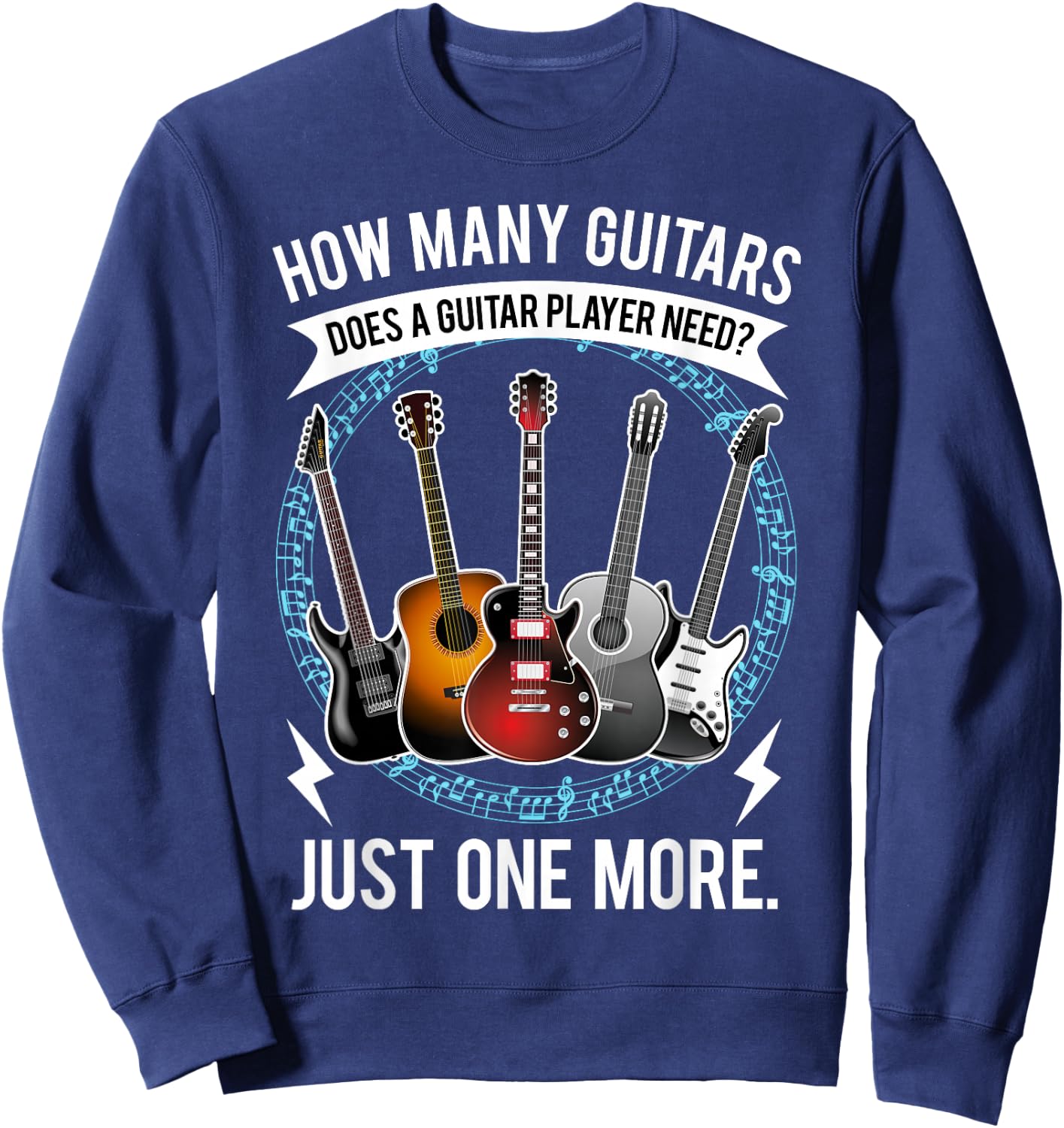 Guitar How Many Guitars Gift Guitar Player Sweatshirt - Sweatshirt | Navy