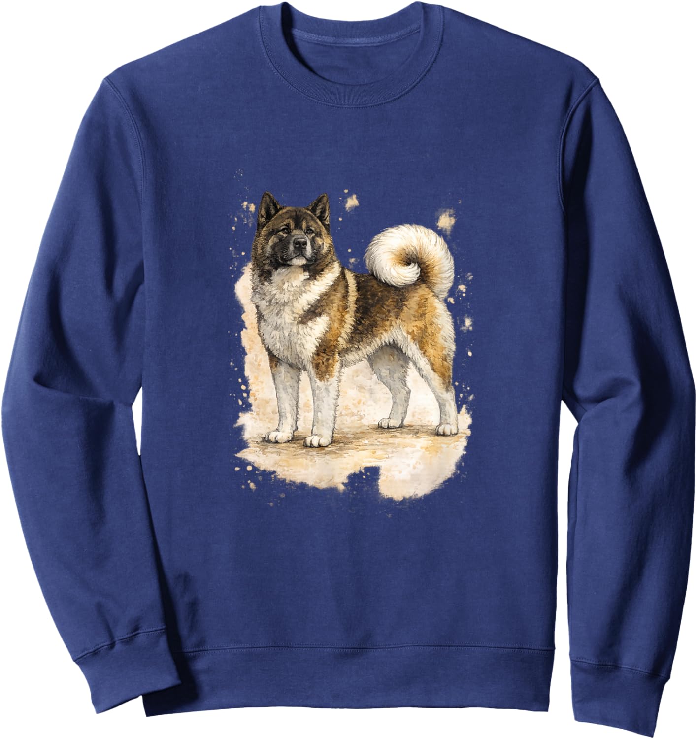 American Akita Watercolor Art – Majestic Akita Sweatshirt - Sweatshirt | Navy