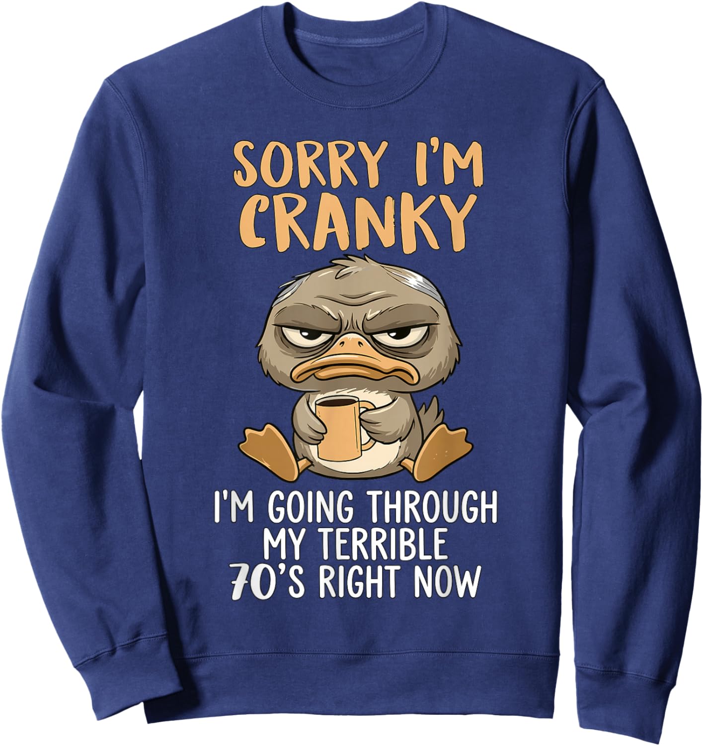 Sorry I'm Cranky I'm Going Through My Terrible 70’s Duck Sweatshirt - Sweatshirt | Navy