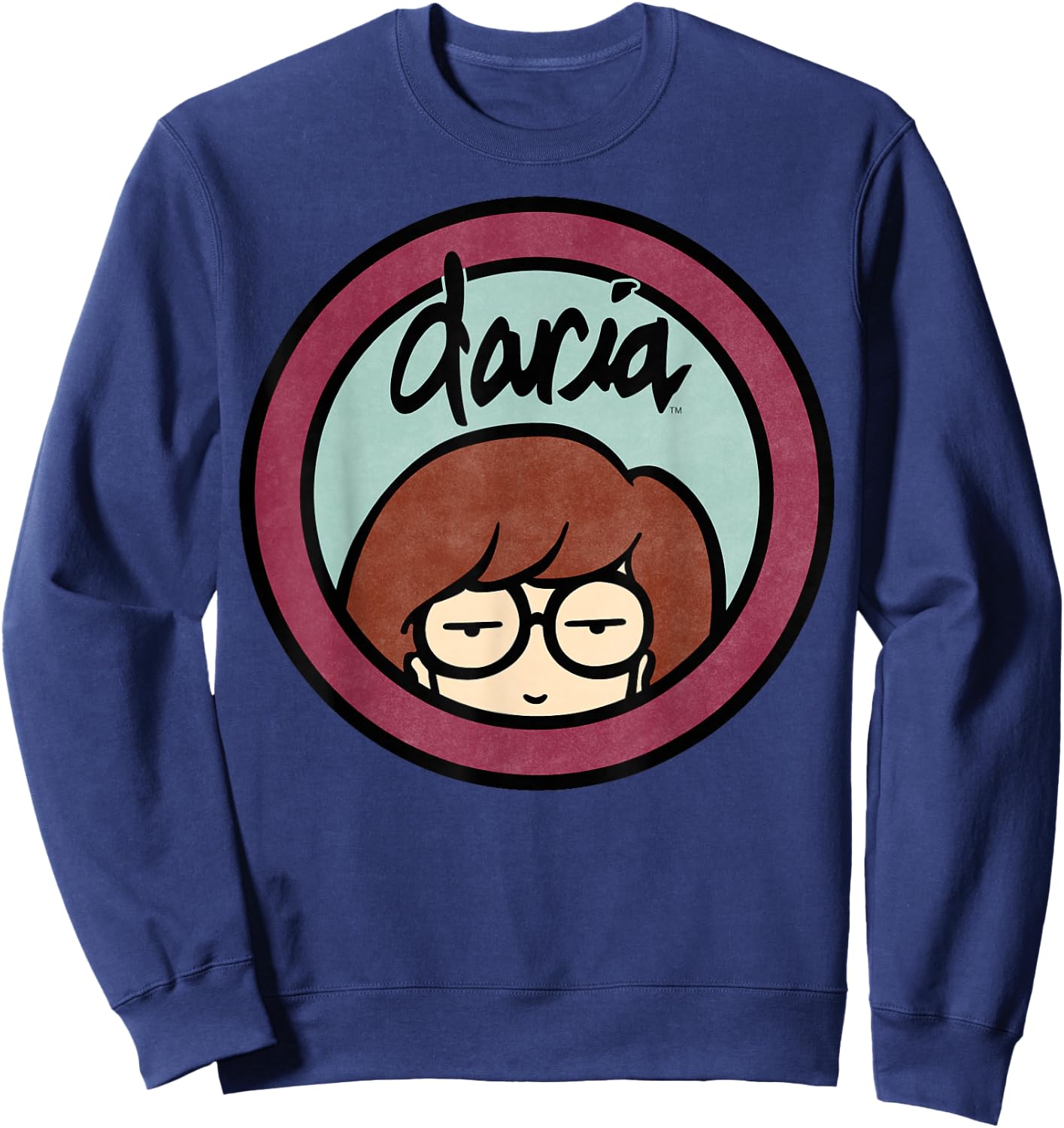 Daria Classic Mint Burgundy Logo Graphic Sweatshirt - Sweatshirt | Navy