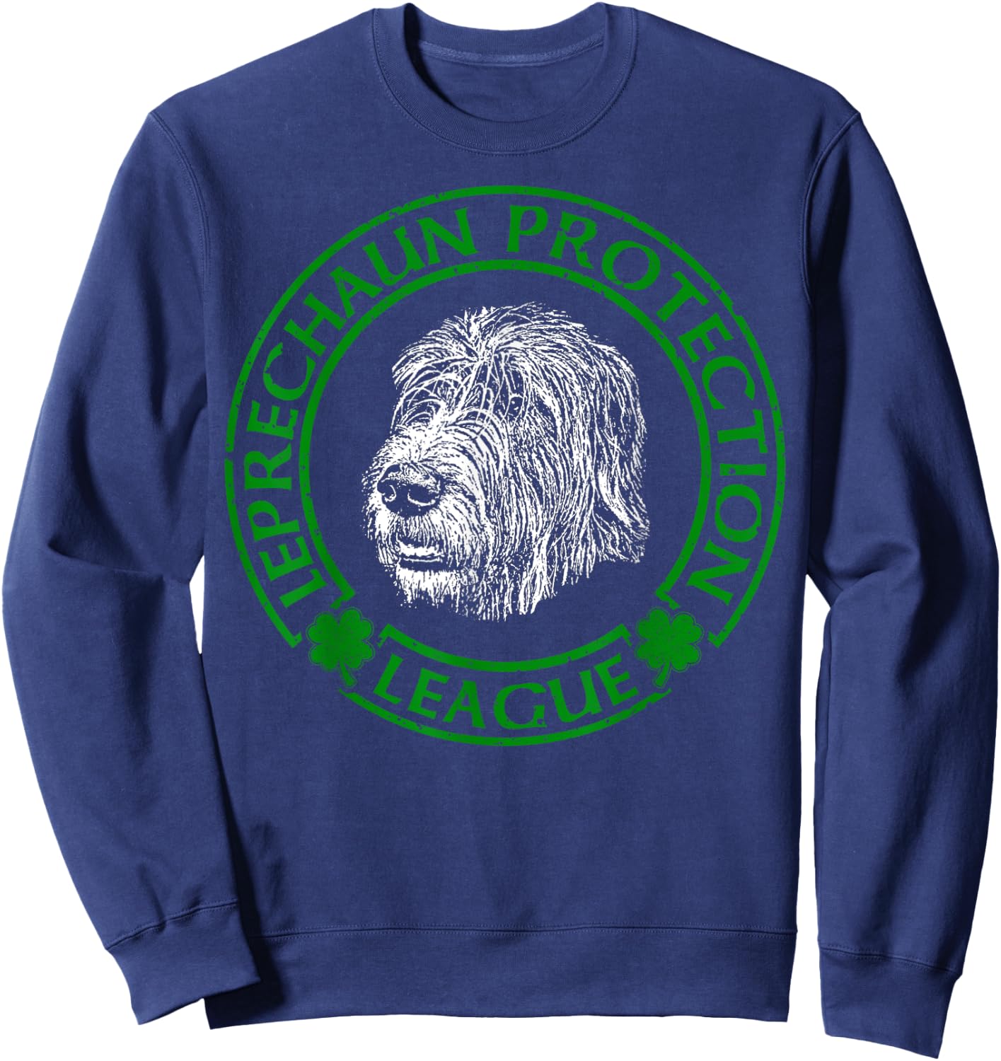 Leprechaun Protection League Irish Wolfhound Sweatshirt - Sweatshirt | Navy