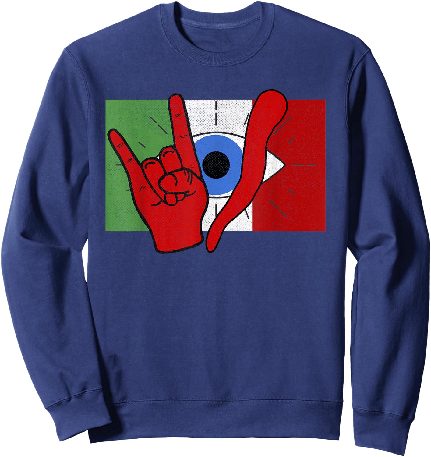 Italian Evil Eye il Malocchio Maloik Malocchio Italy Sweatshirt - Sweatshirt | Navy