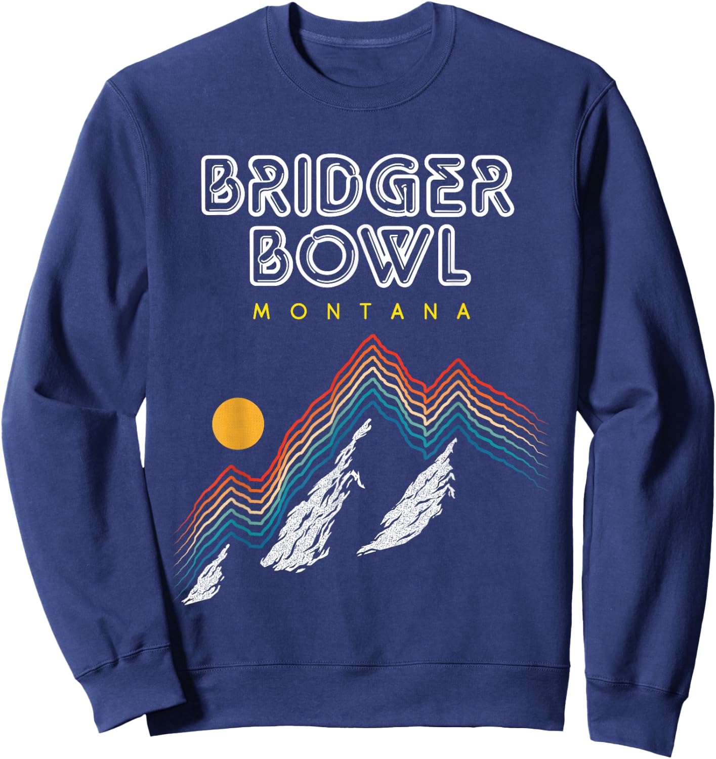 Bridger Bowl, Montana - USA Ski Resort 1980s Retro Sweatshirt - Sweatshirt | Navy