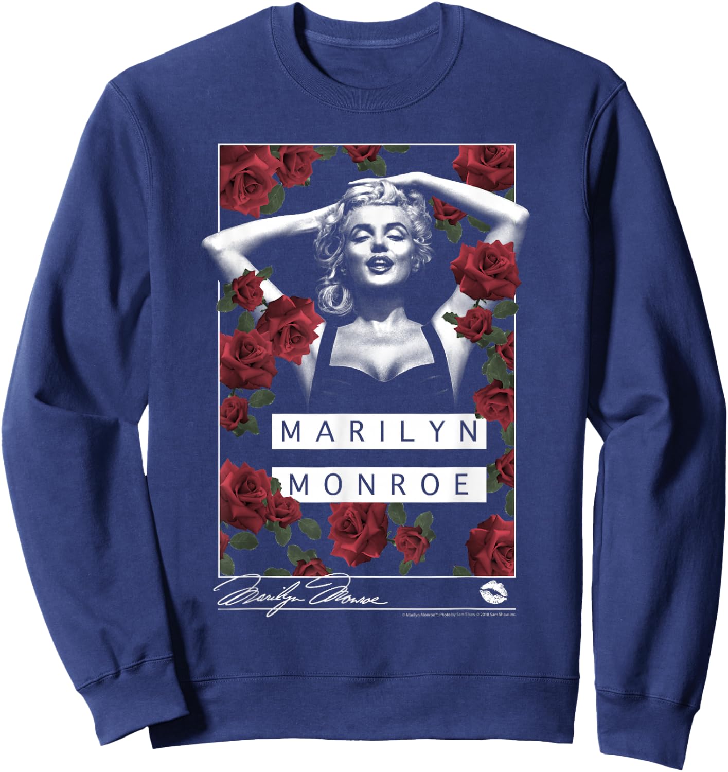 Marilyn Monroe rose garden silhouette Sweatshirt - Sweatshirt | Navy