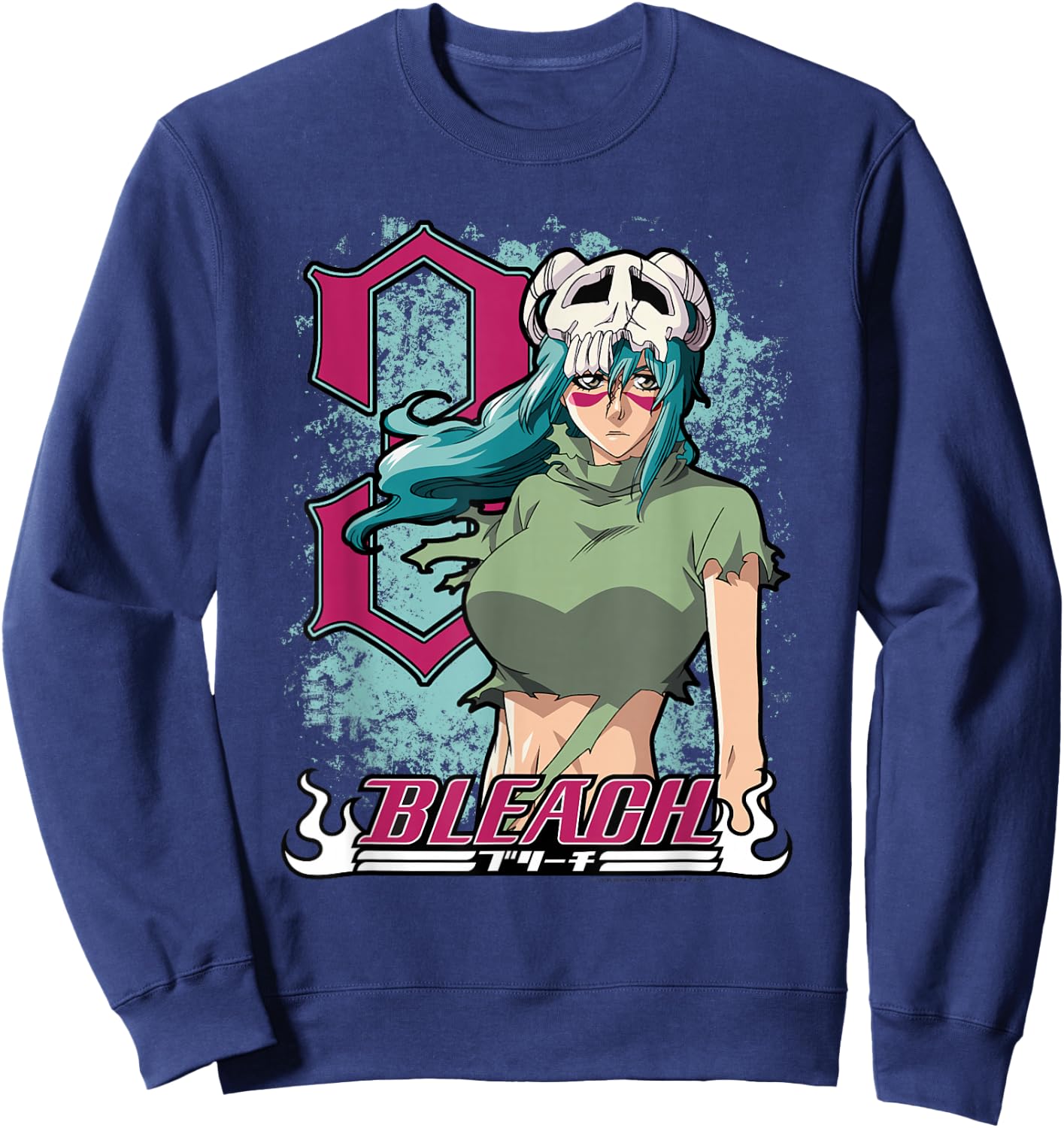 Bleach Neliel 3 with Splatter and Logo Anime Sweatshirt - Sweatshirt | Navy