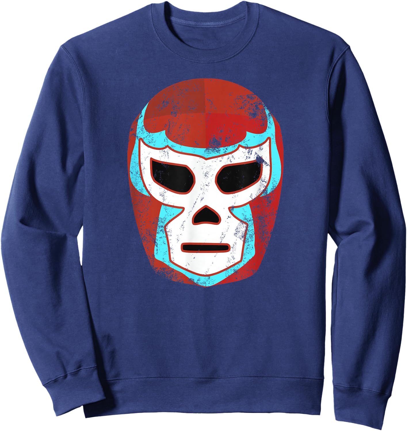 Wrestling Lucha Libre Luchador Mask Retro Throwback Sweatshirt - Sweatshirt | Navy