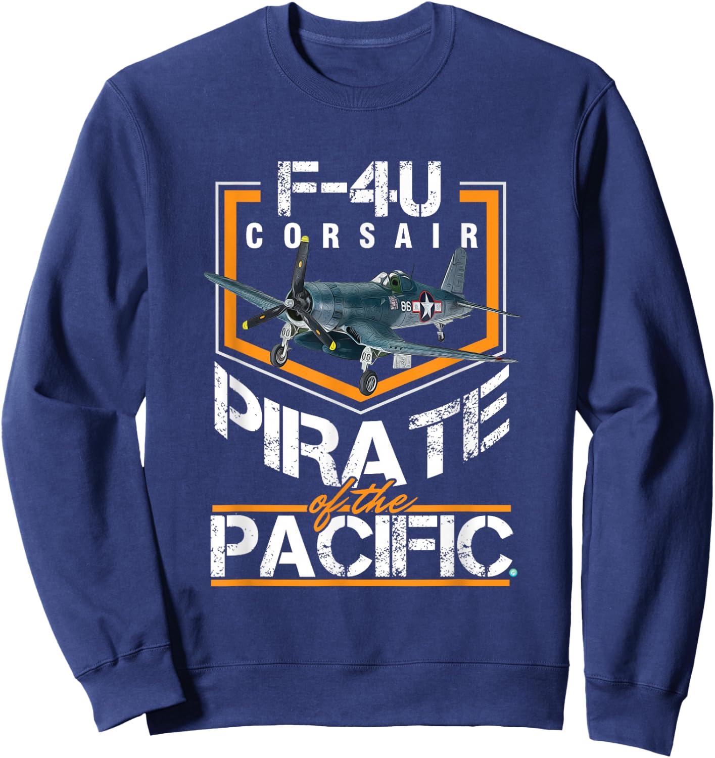 WW2 Plane F4U Corsair Pirate of the Pacific Shirt Gift Sweatshirt - Sweatshirt | Navy