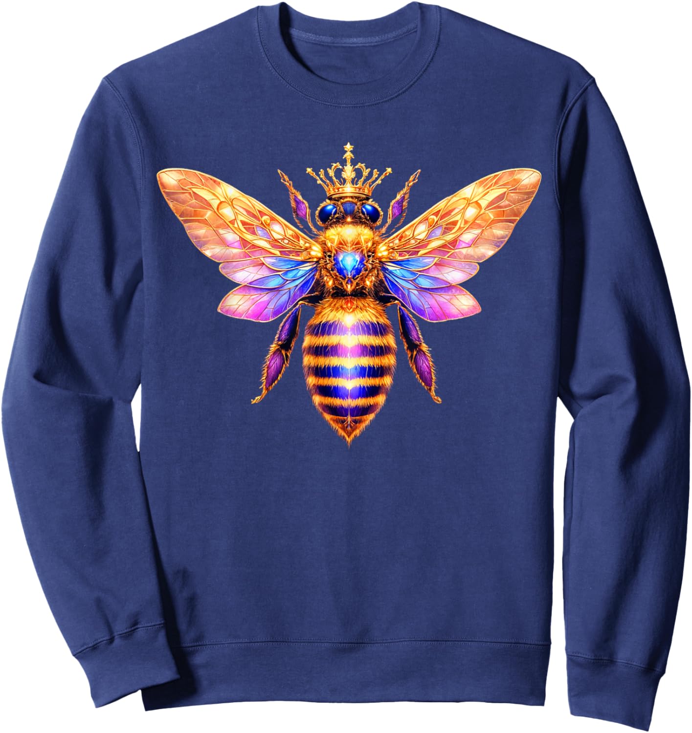 Queen Bee Crown Women Men Girls Honey Hive Bee Keeper Bee Sweatshirt - Sweatshirt | Navy