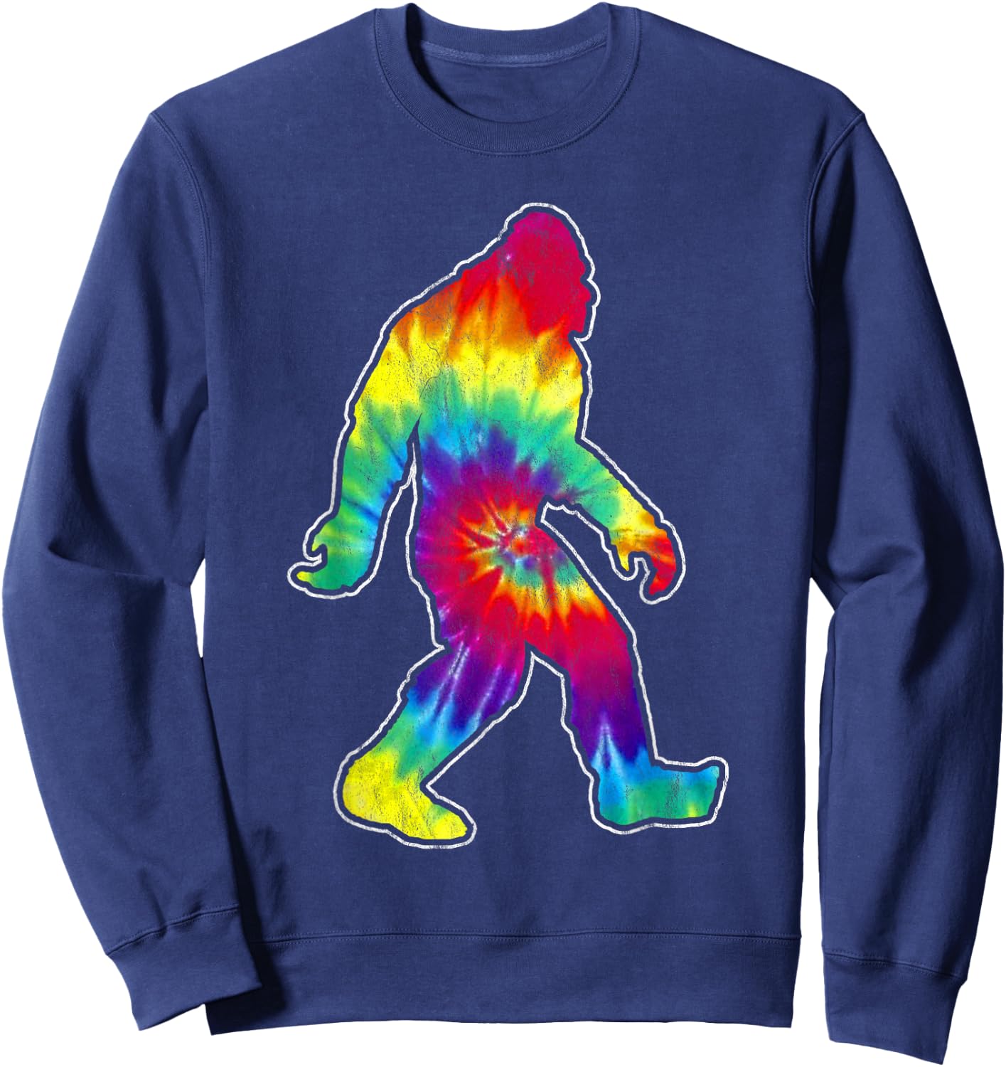 Vintage hippie big foot tie dye distressed 60's design Sweatshirt - Sweatshirt | Navy