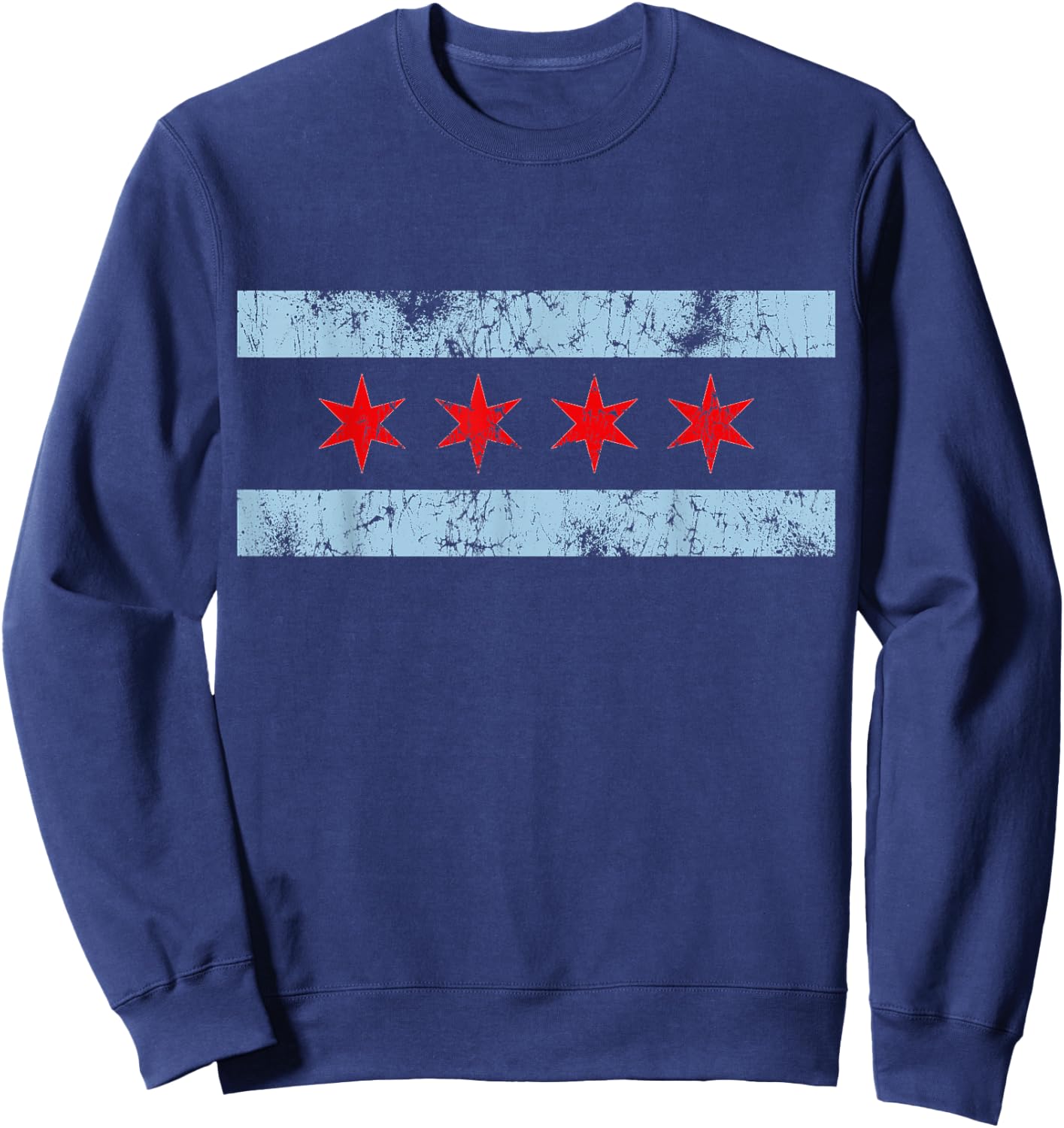 Vintage Flag of Chicago Sweatshirt - Sweatshirt | Navy