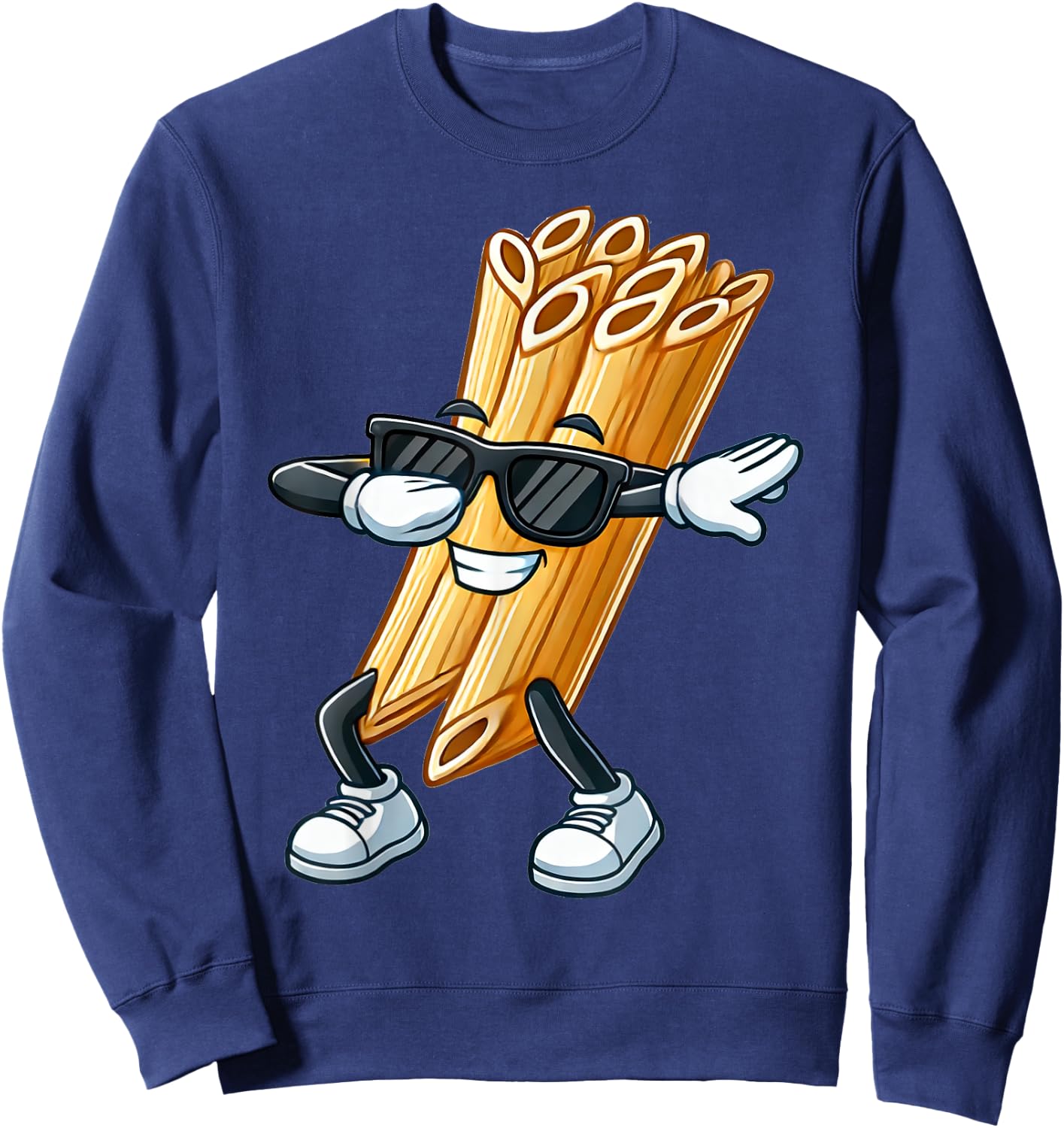 Penne Dabbing Funny Noodle Gift with Noodle Motif Penne Sweatshirt - Sweatshirt | Navy