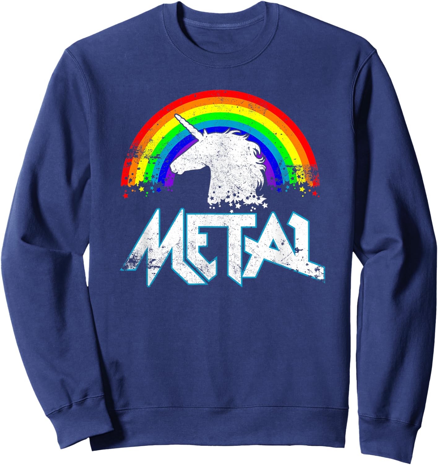 Metal Unicorn Funny Rocker Music Band Festival T Shirt Gift Sweatshirt - Sweatshirt | Navy