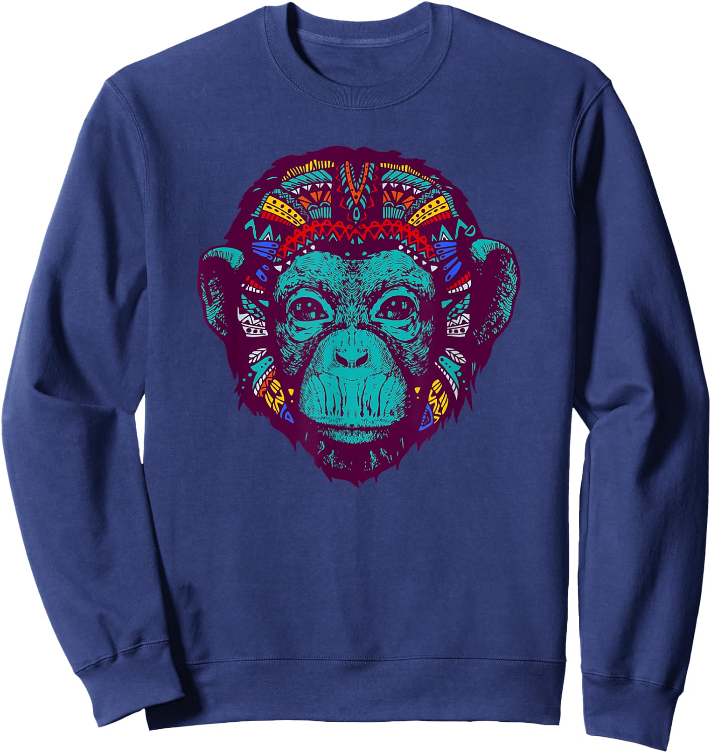 Bonobo Psychedelic - Quirky Shaman Rave Vibe Sweatshirt - Sweatshirt | Navy