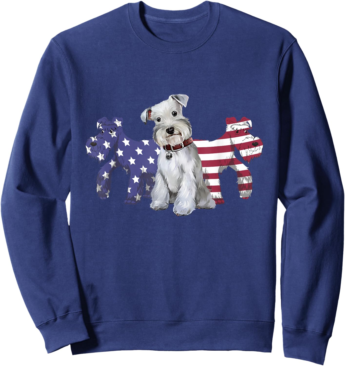 Unique Schnauzer Dog American Flag Puppy Lover Sweatshirt - Sweatshirt | Navy