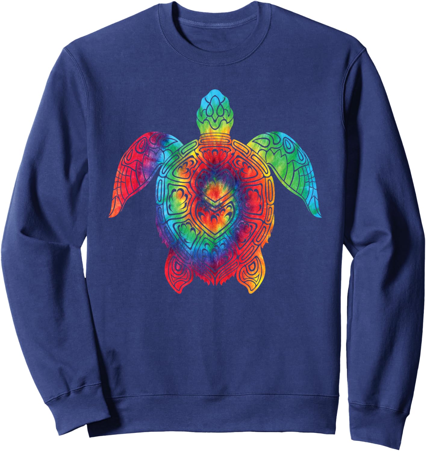 Sea Turtle Ocean Tie Dye Rainbow Hippie Costume Hippy Gift Sweatshirt - Sweatshirt | Navy