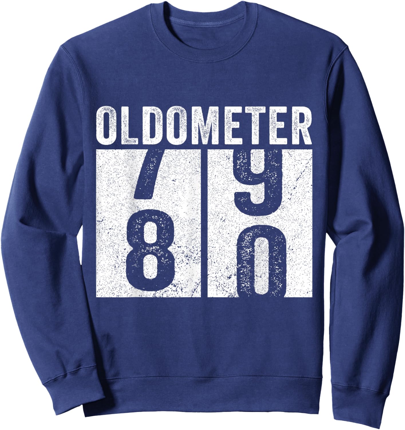 Retro 80th Birthday Oldometer 79-80 Vintage 80 Years Old Sweatshirt - Sweatshirt | Navy