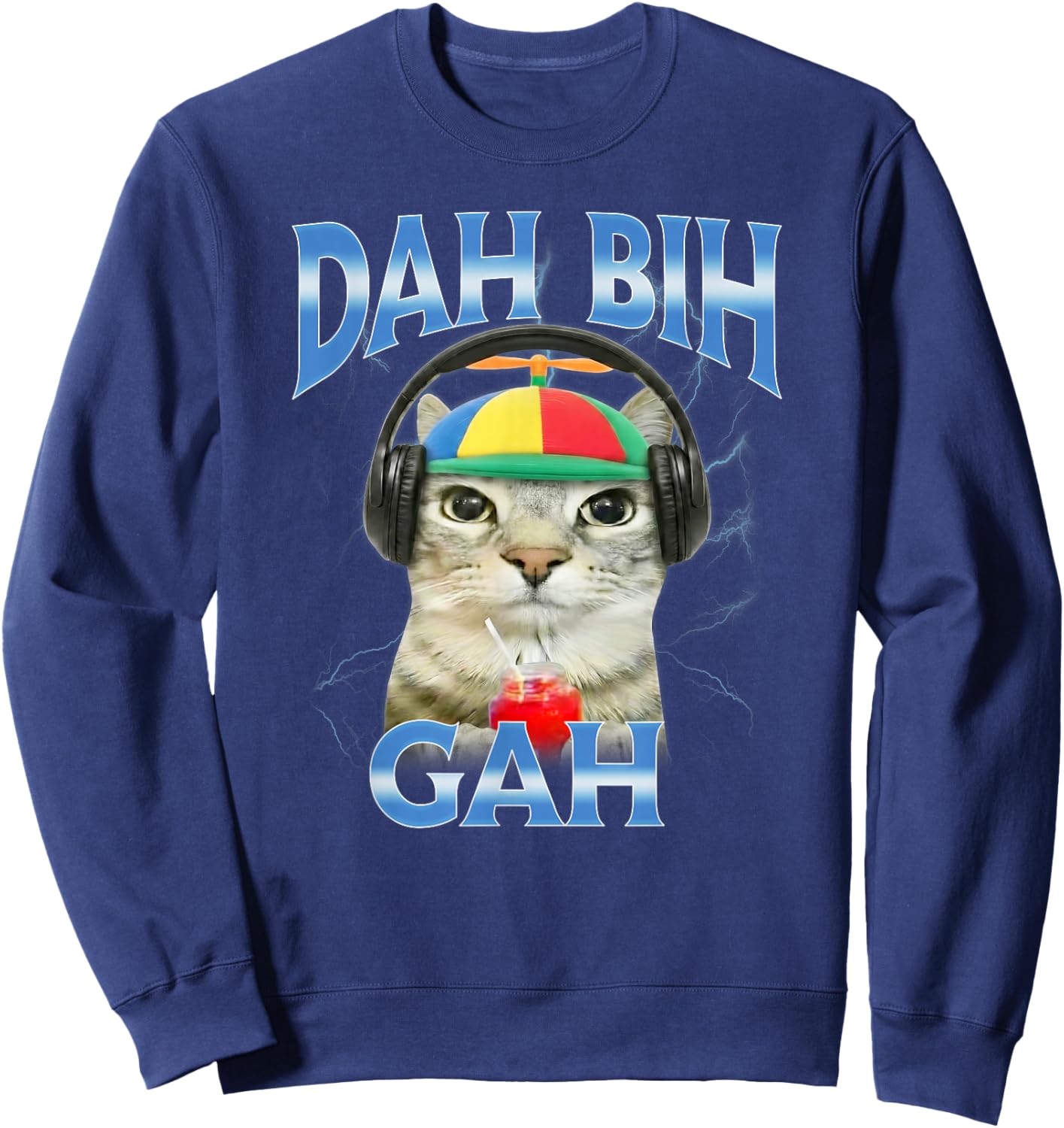 Dah Bih Gah Dahbihgah Meme Sweatshirt - Sweatshirt | Navy