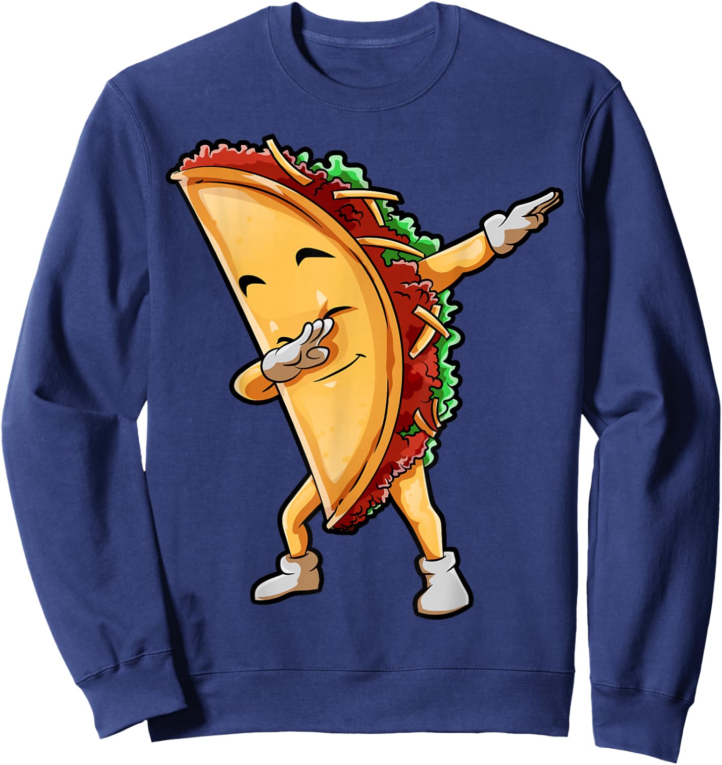 Dabbing Taco Cinco de Mayo Funny Kids Boys Mexican Food Dab Sweatshirt - Sweatshirt | Navy
