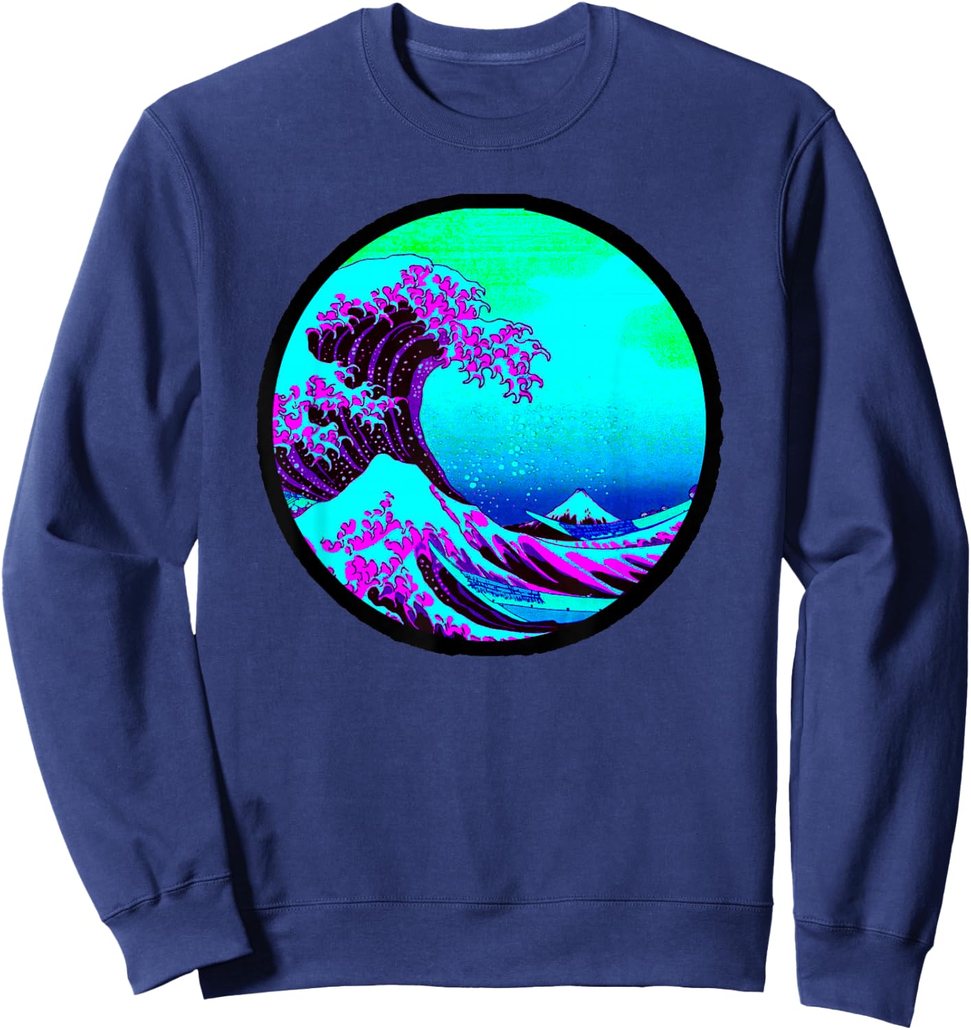 Wave of Kanagawa Japanese Retro Print Ukiyo-e Artist Hokusai Sweatshirt - Sweatshirt | Navy