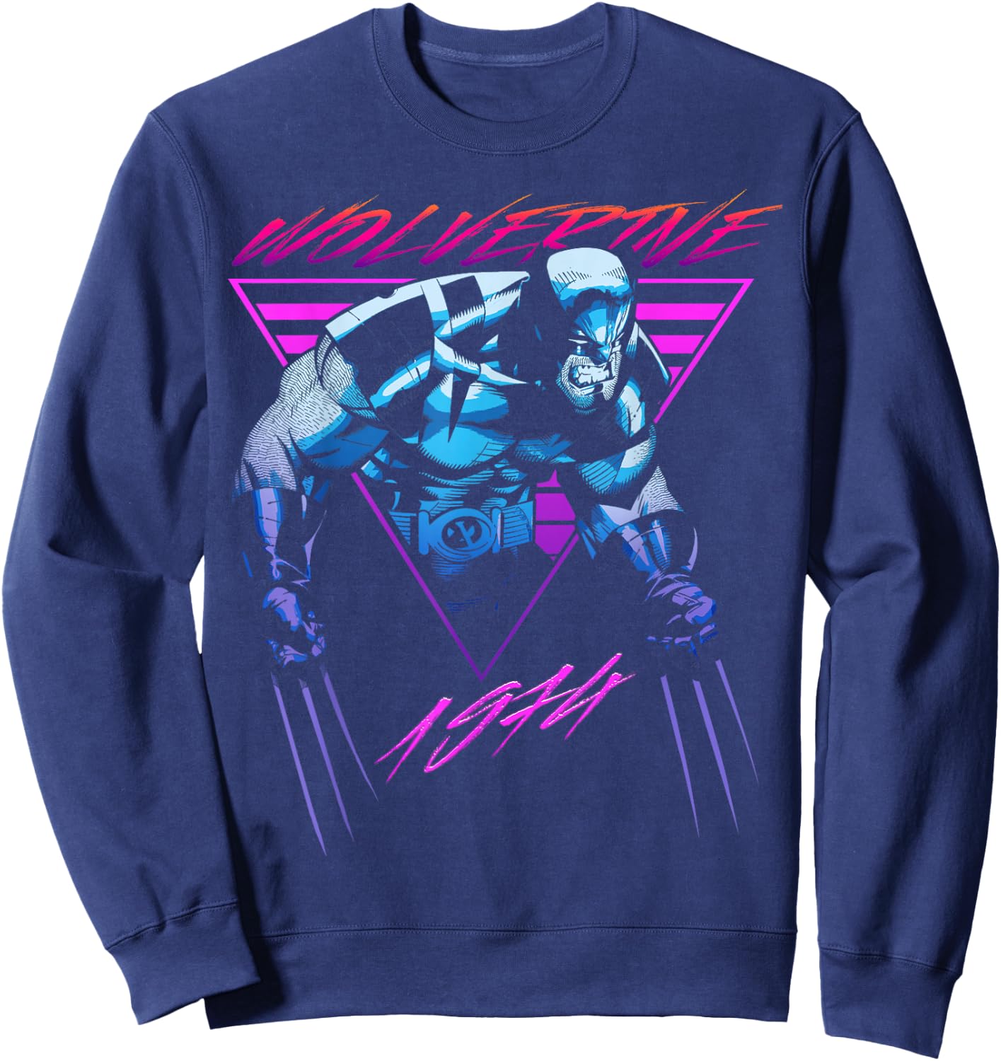 Marvel X-Men Wolverine Neon Retro Logan Sweatshirt - Sweatshirt | Navy