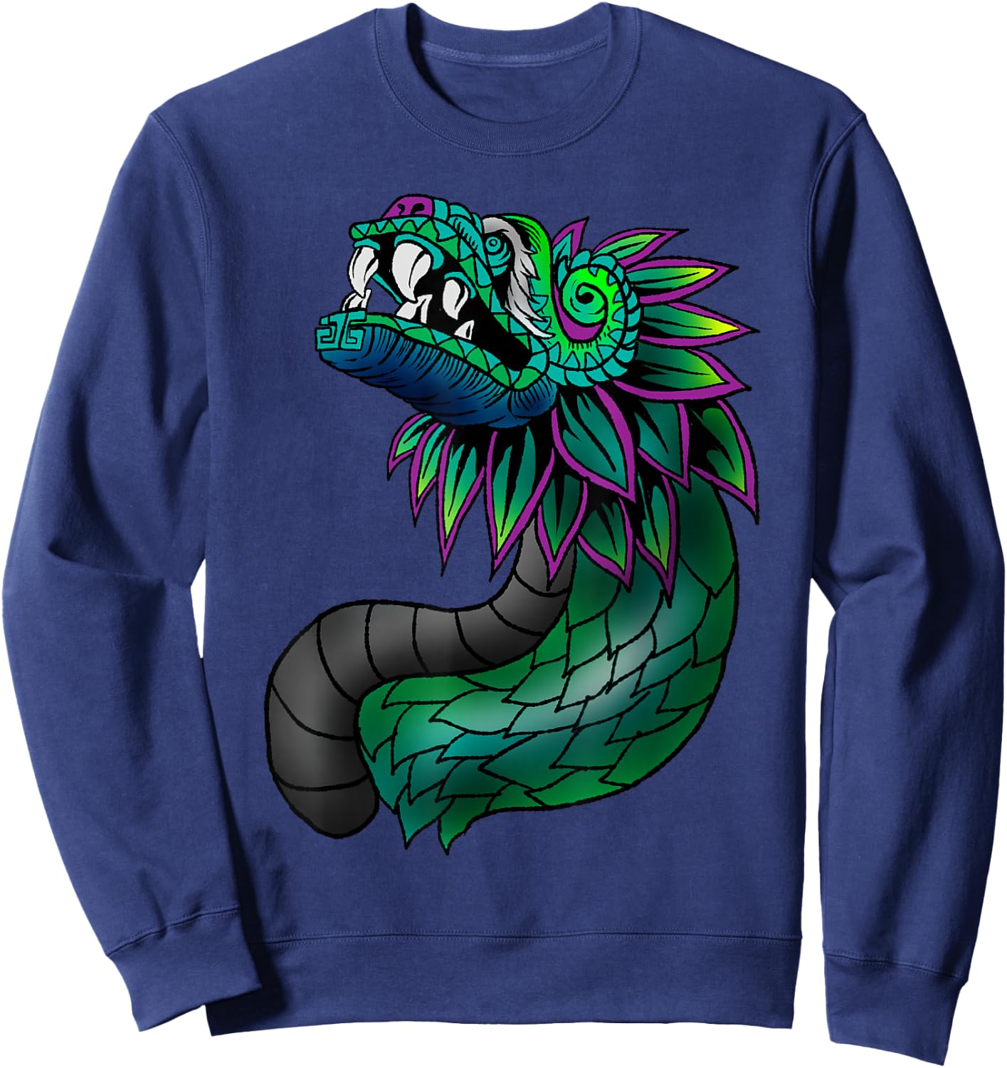 Aztec God Quetzalcoatl Cool Snake Dragon Inca Maya Gift Sweatshirt - Sweatshirt | Navy