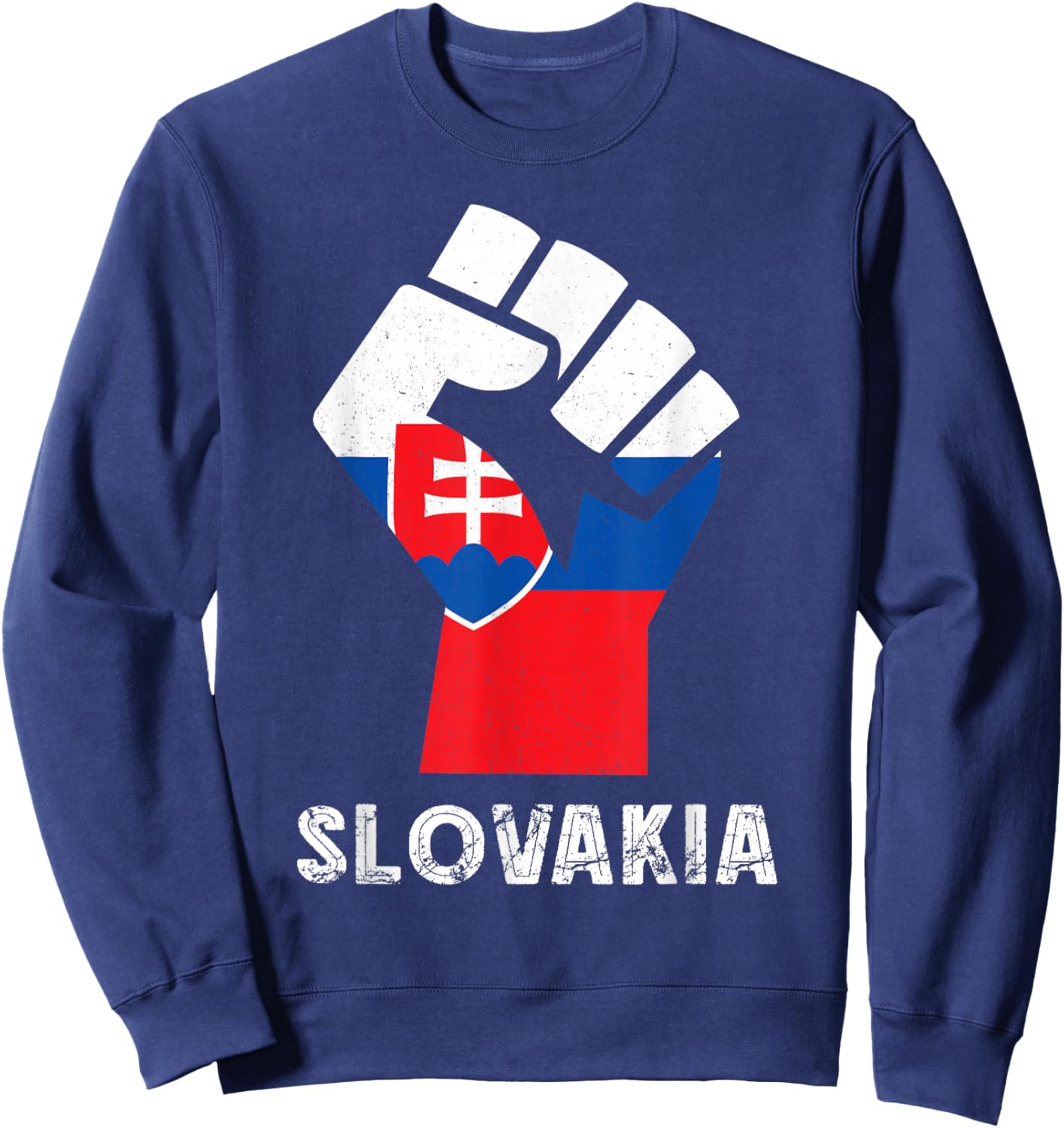 Slovakian Roots Handfist Slovakian Flag Slovakia Slovak Sweatshirt - Sweatshirt | Navy