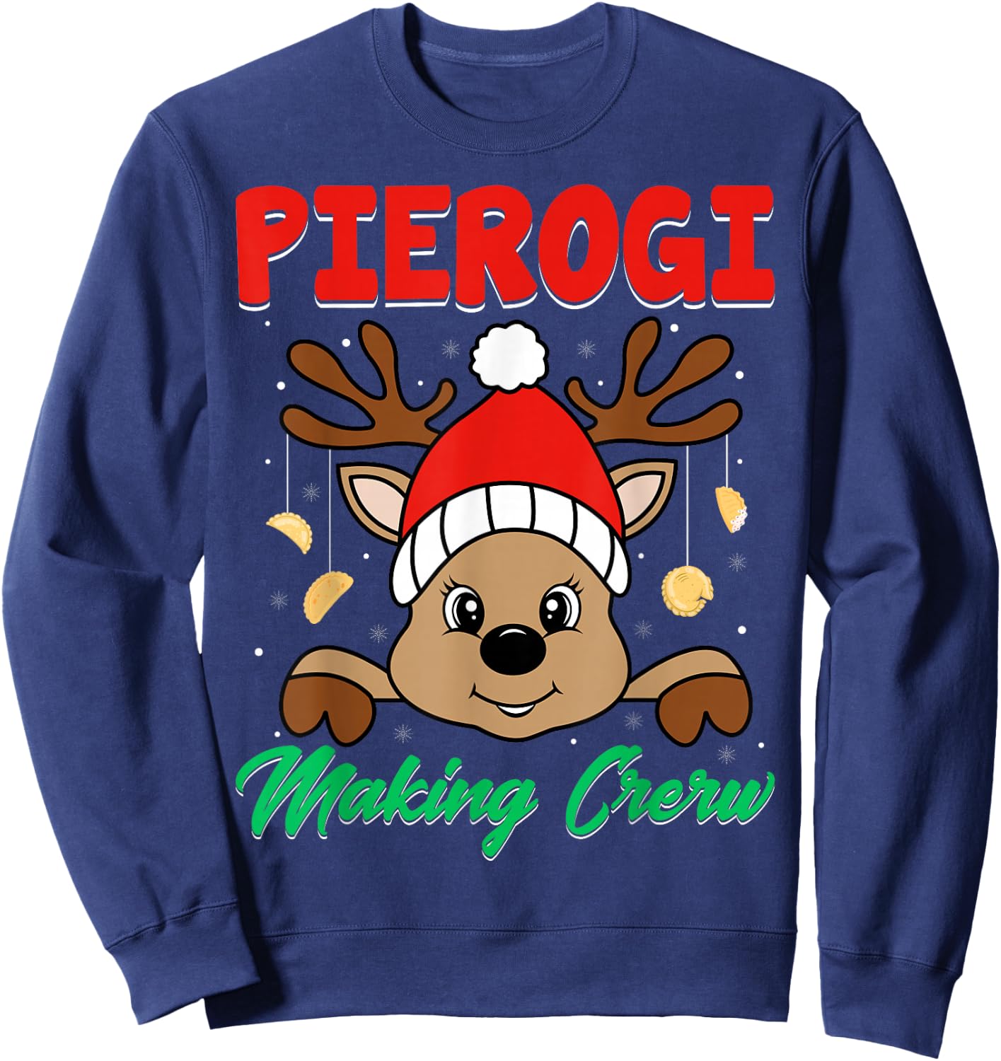 Pierogi Making Crew - Polish Food Pierogi Lover Christmas Sweatshirt - Sweatshirt | Navy