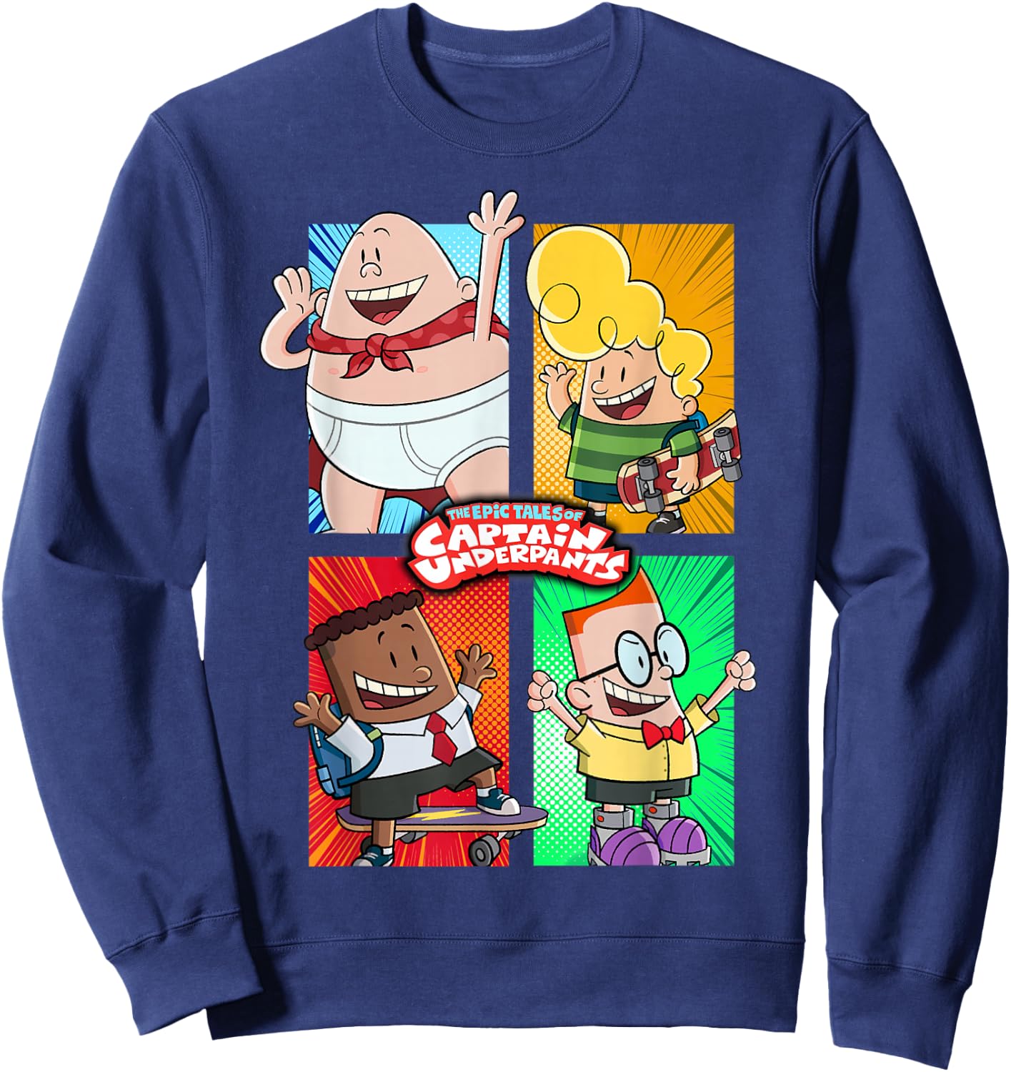 Captain Underpants The First Epic Movie 4 Square Friends Sweatshirt - Sweatshirt | Navy