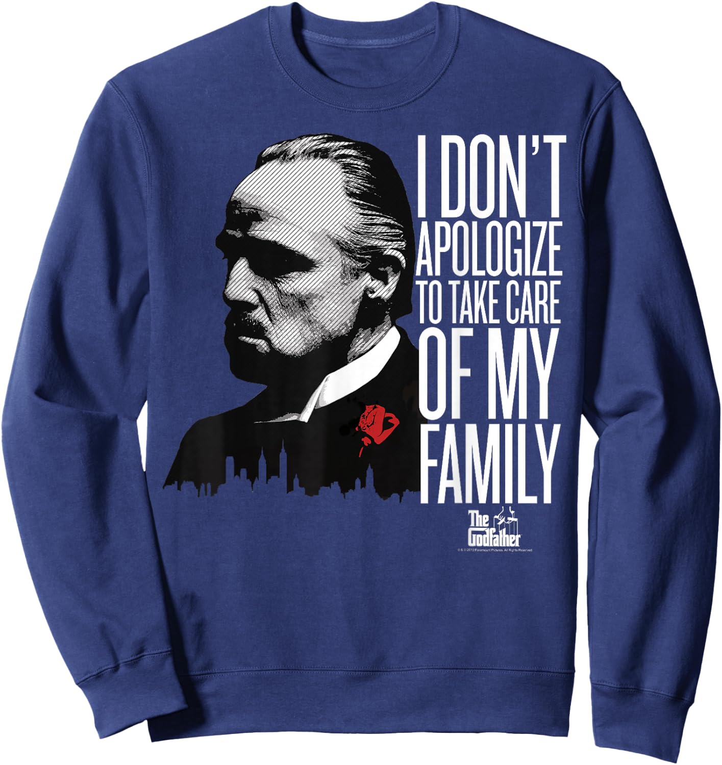 The Godfather I Don't Apologize to Take Care of My Family Small Sweatshirt - Sweatshirt | Navy