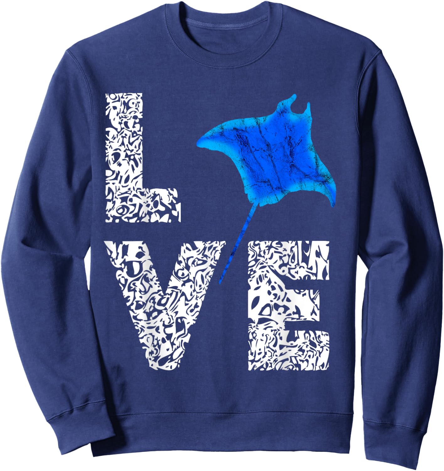 Manta Ray Stingray Sea Ocean Creatures Animals Lovers Sweatshirt - Sweatshirt | Navy