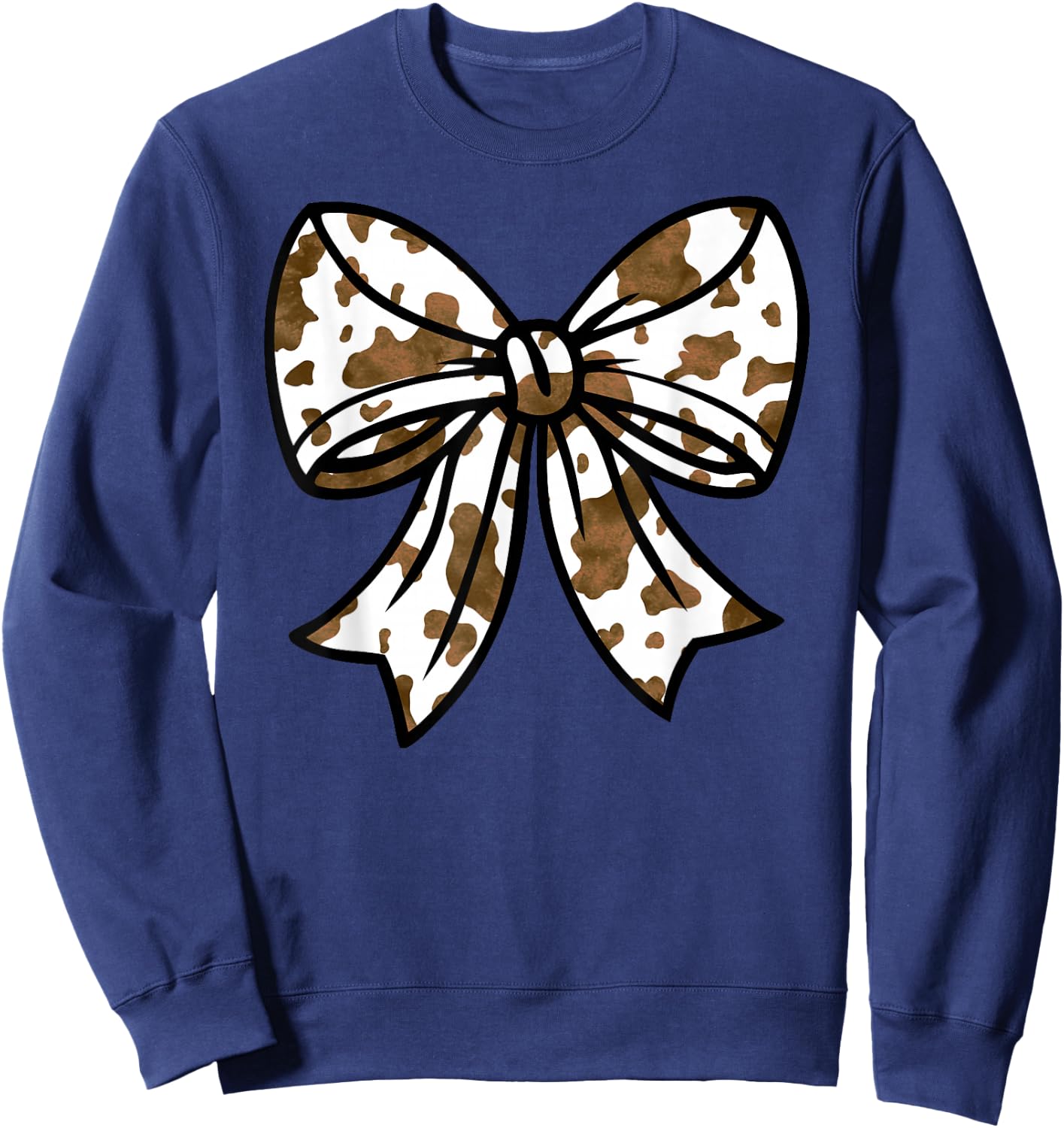 cow BROWN Bow Sweatshirt - Sweatshirt | Navy