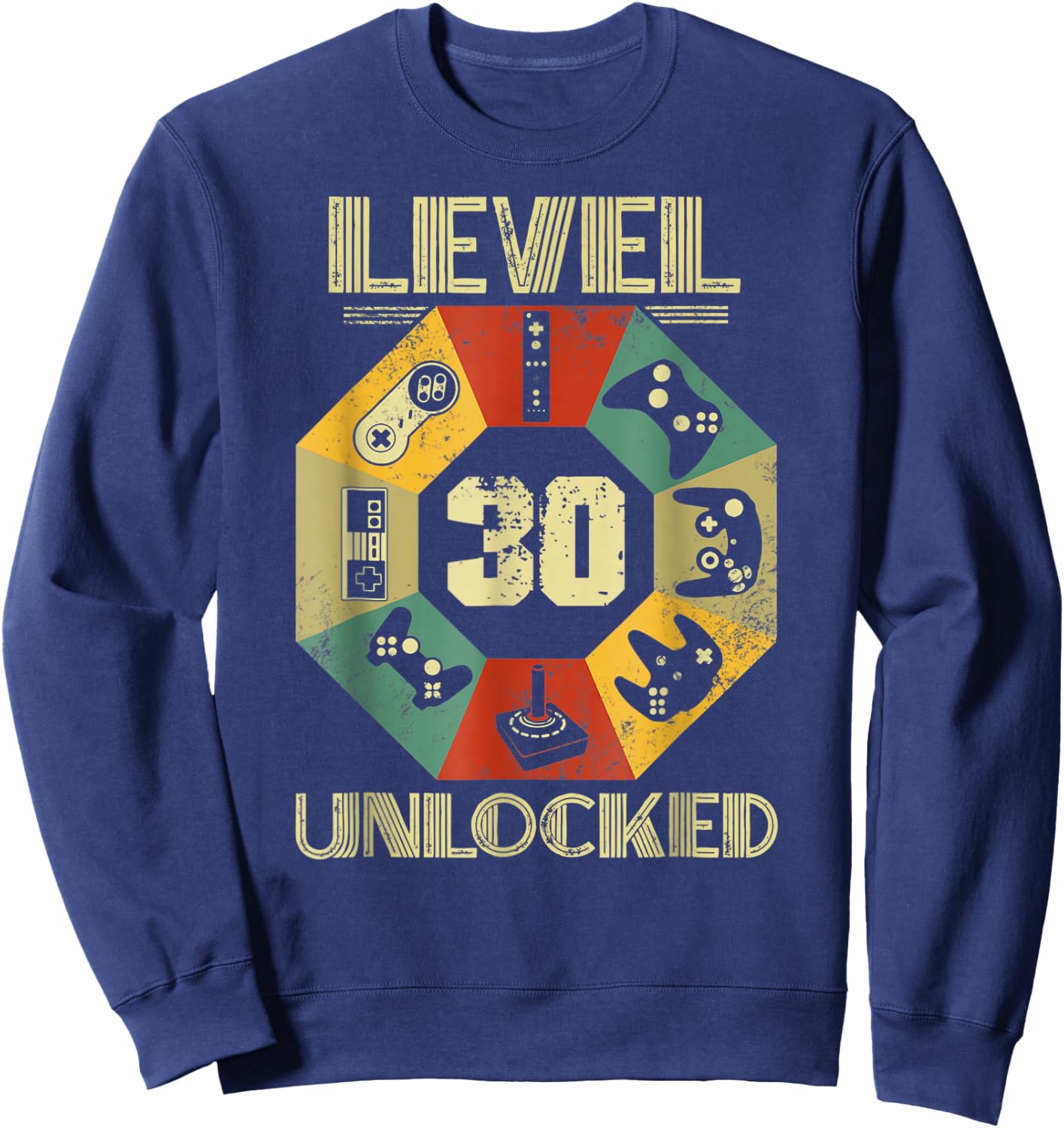 Level 30 Unlocked Video Gamer 30th Birthday Sweatshirt - Sweatshirt | Navy