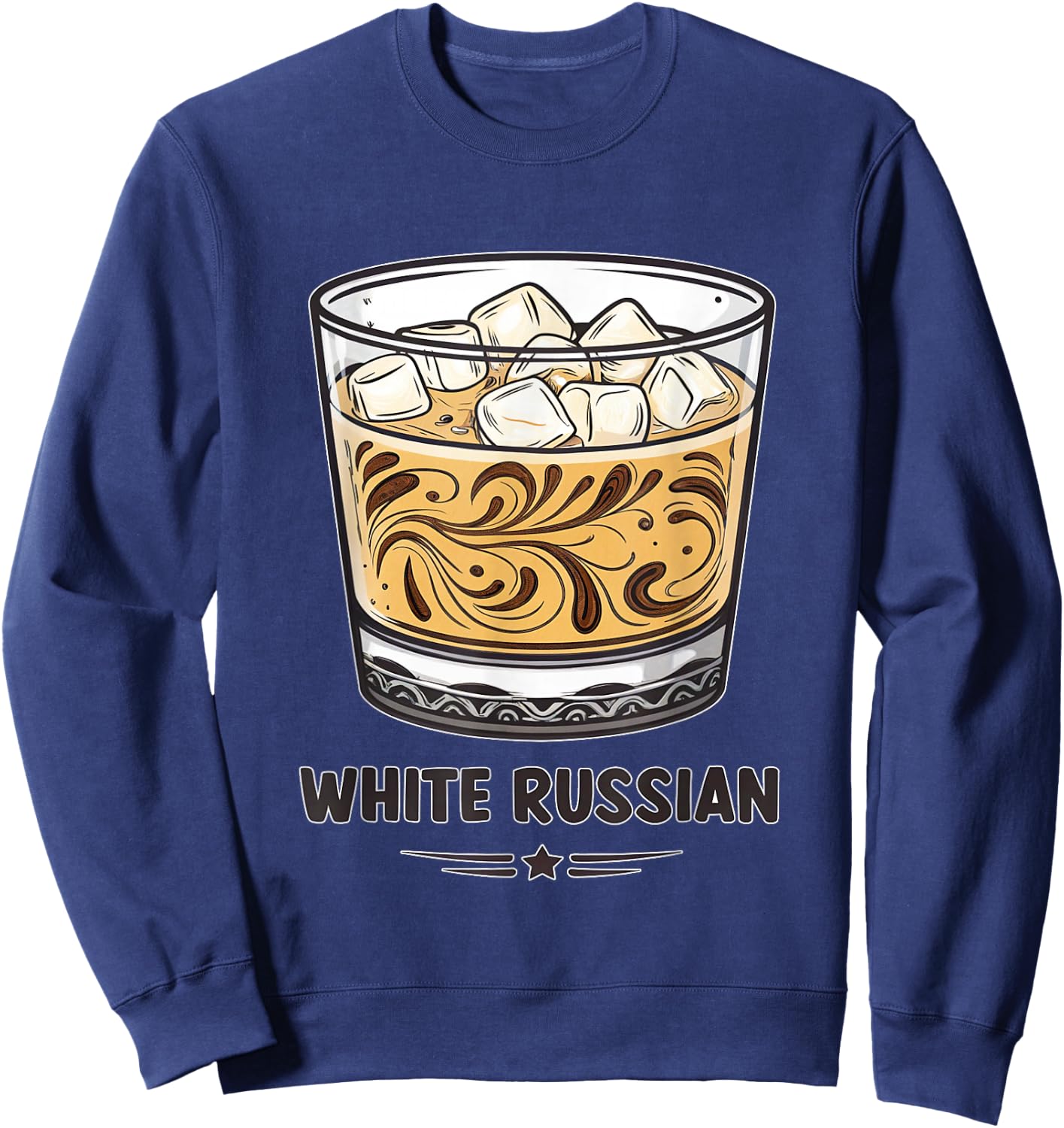 White Russian Cocktail Art Graphic Sweatshirt - Sweatshirt | Navy