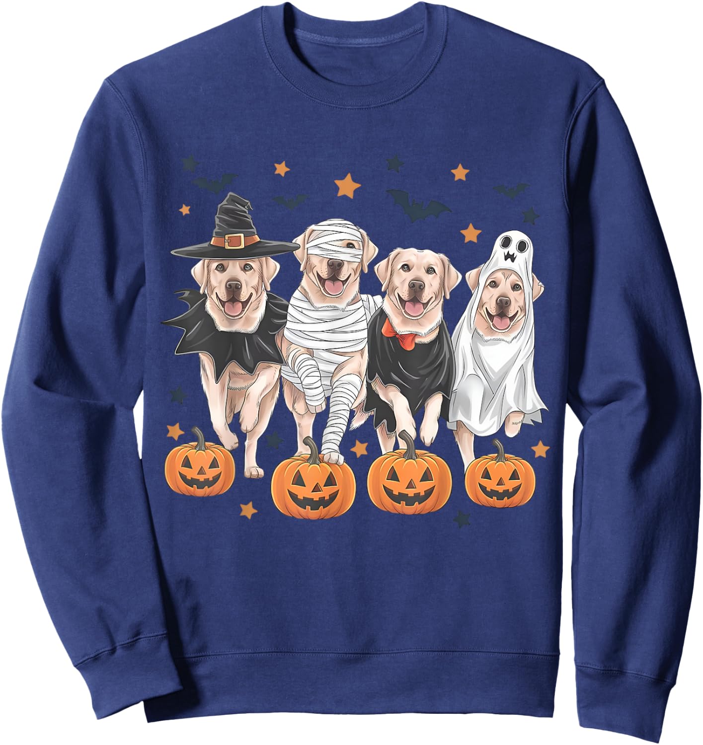 Retro Witch Labrador Retriever Halloween Labrador Dog Lover Sweatshirt - Sweatshirt | Navy