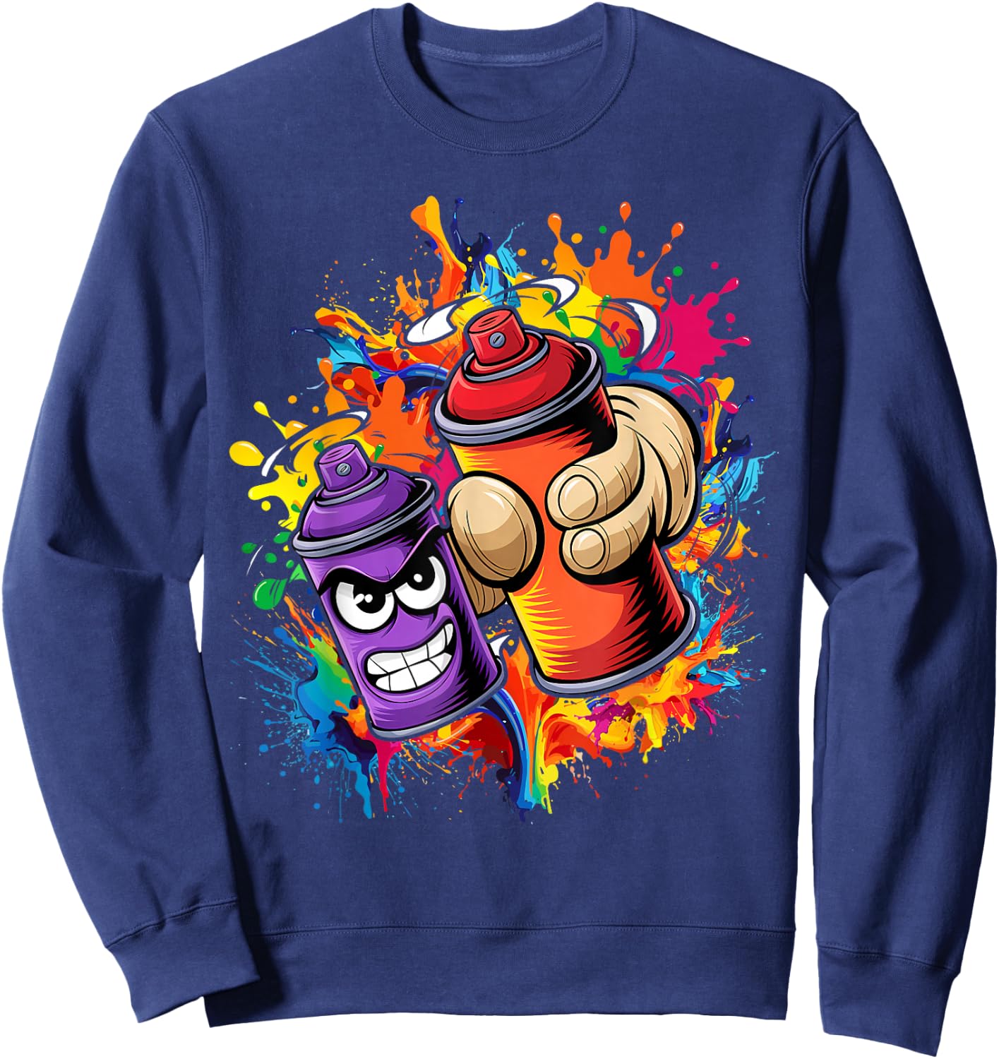 Graffiti Sprayer Street Artist Fat Cap Spray Can Sweatshirt - Sweatshirt | Navy